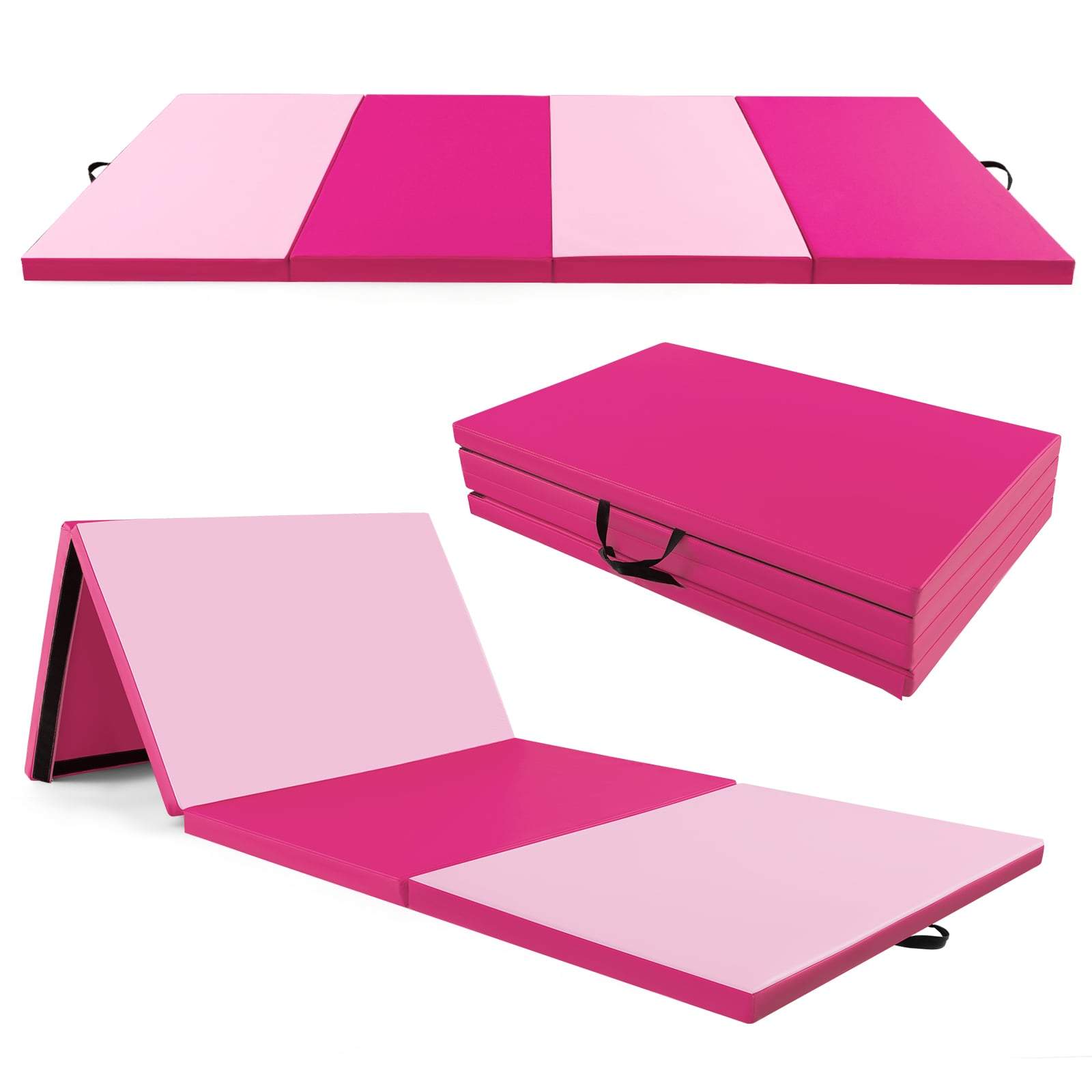 Hopfällbar gymnastikmatta – knallrosa, 5 cm tjockt skum | Hem & Hobby | Pryloteket