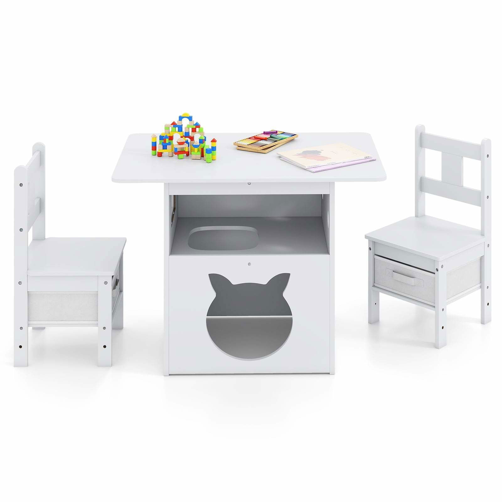Barnbordsset med katthus – Inkluderar förvaringslådor | Hem & Hobby | Pryloteket