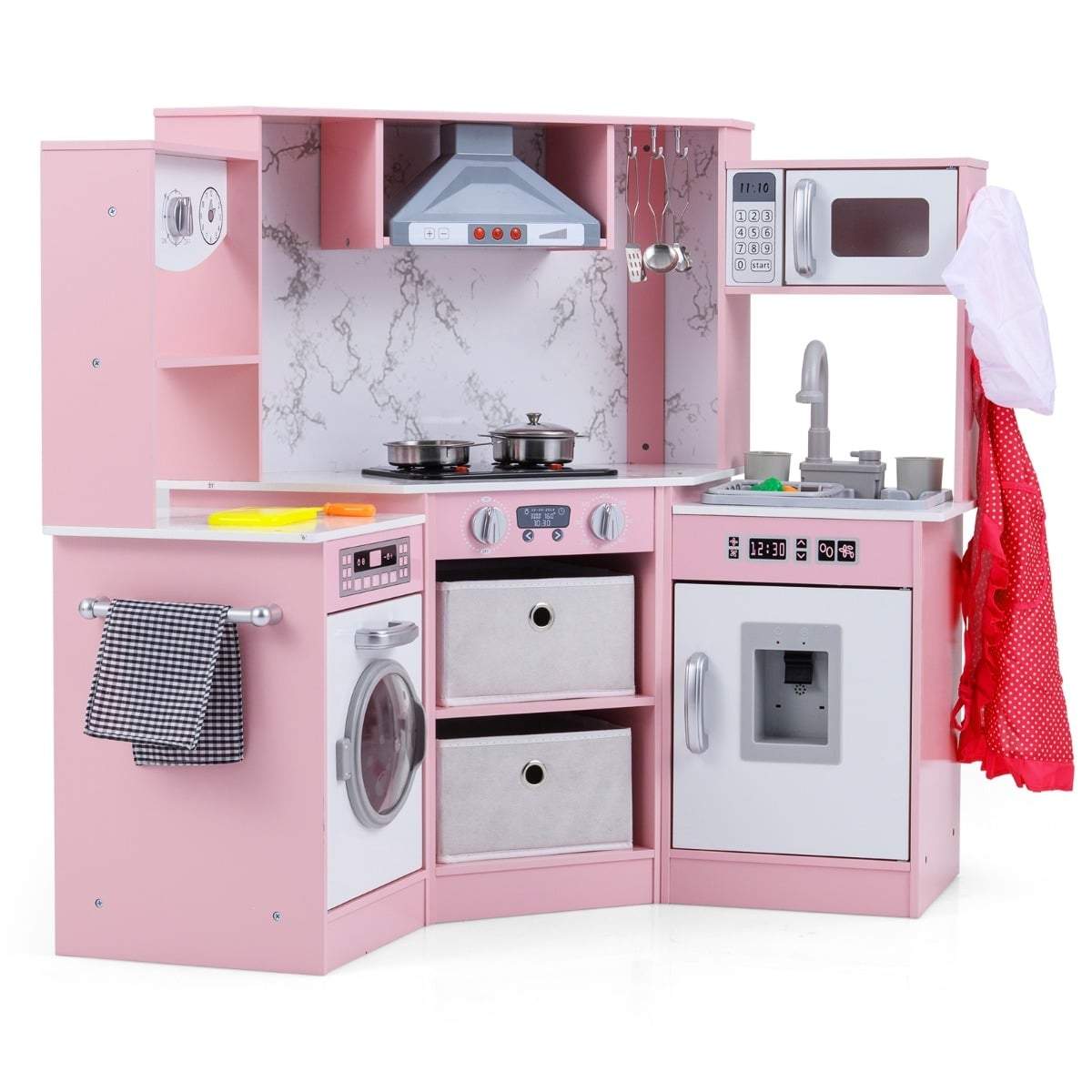 Träkök för barn med ljus, ljud, vattenautomat och tvättmaskin | Hem & Hobby | Pryloteket