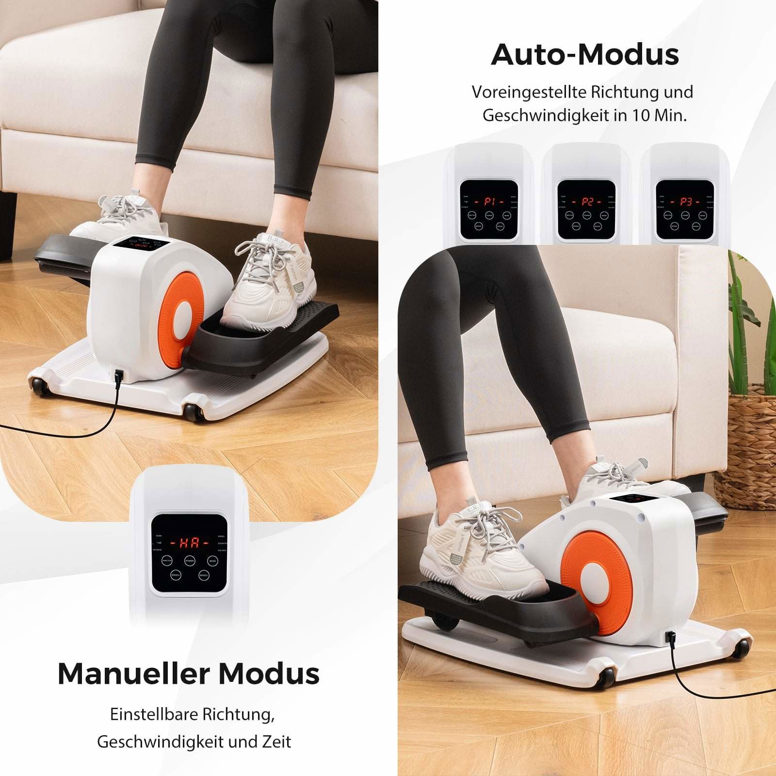 Under-Desk elliptisk træner – Stille, bærbar, automatisk/manuel tilstand