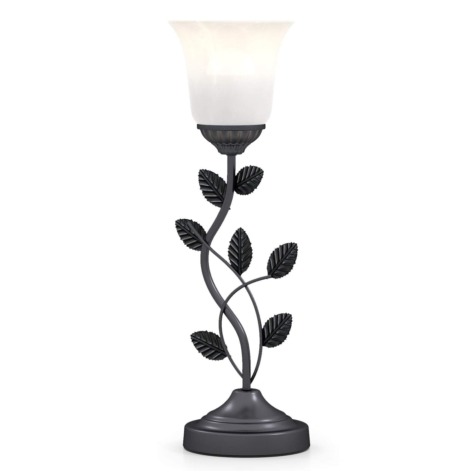 Vintage tulpanglasbordslampa – eleganta metallblad | Hem & Hobby | Pryloteket