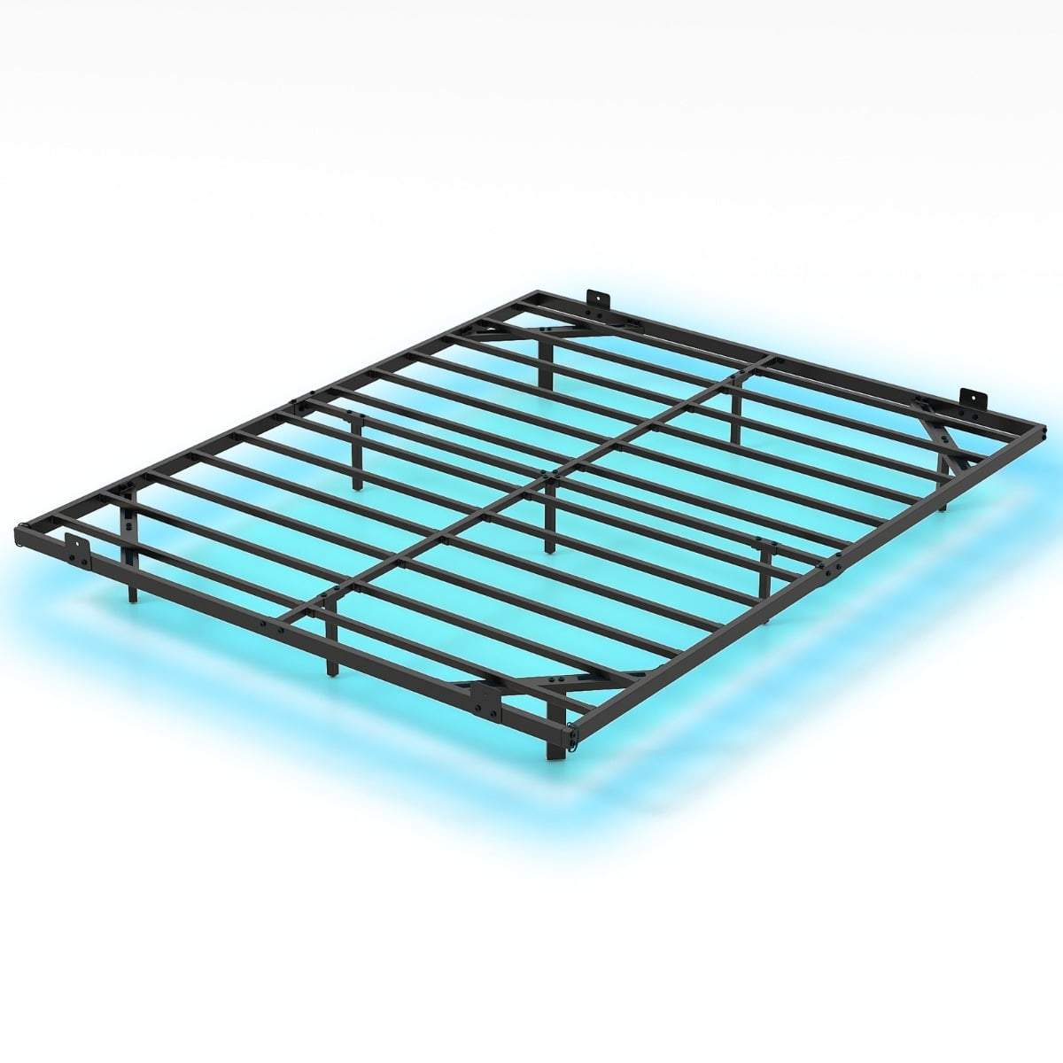 Queen size svævende sengestel med LED-lys – metal, 160x200 cm