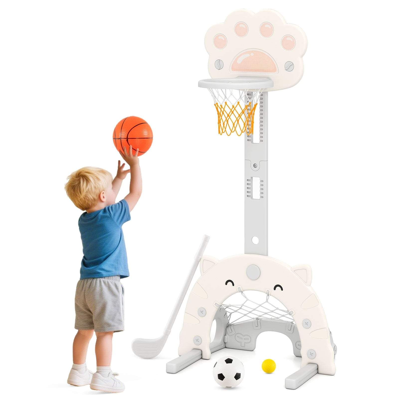 3-i-1 børnesportscenter: Basketball, fodbold og golf