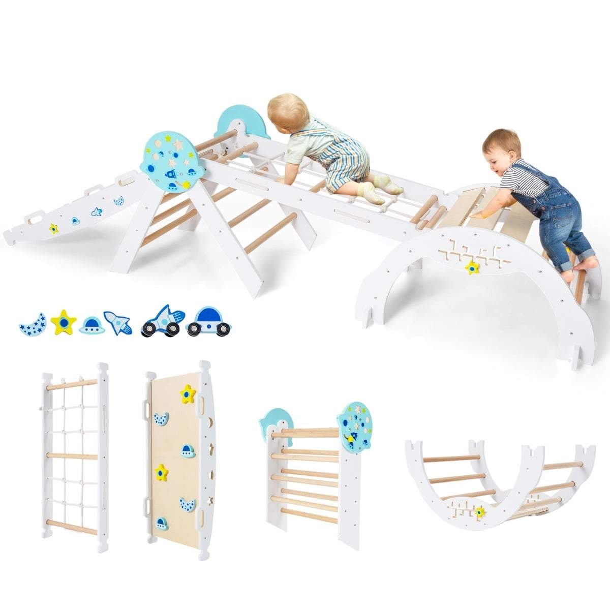 Montessori 9-i-1 klatresæt med rutsjebane og tunnel