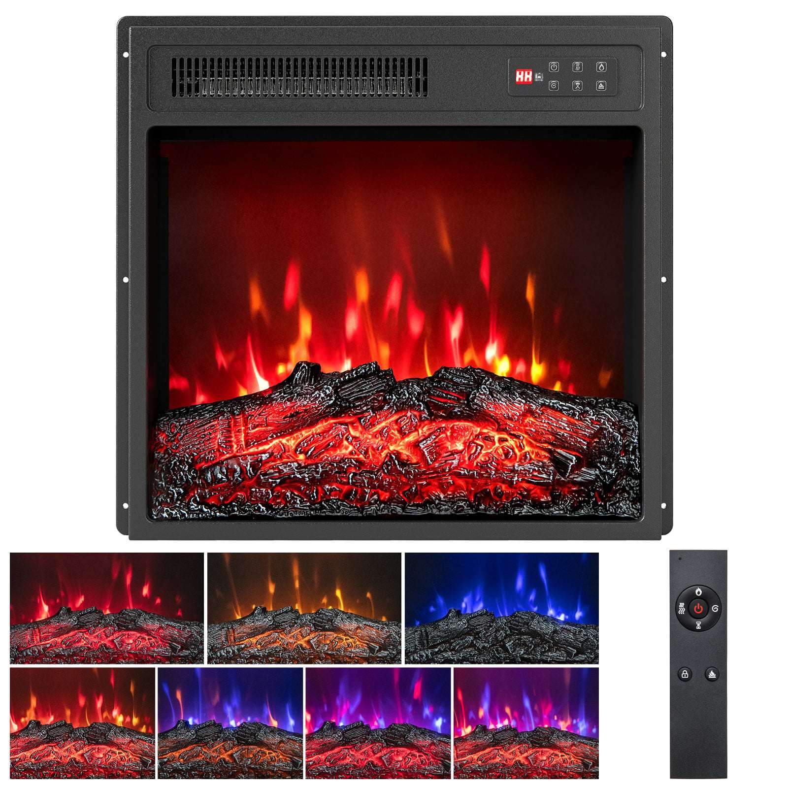 18" elektrisk pejsindsats – 750W/1500W, fjernbetjening