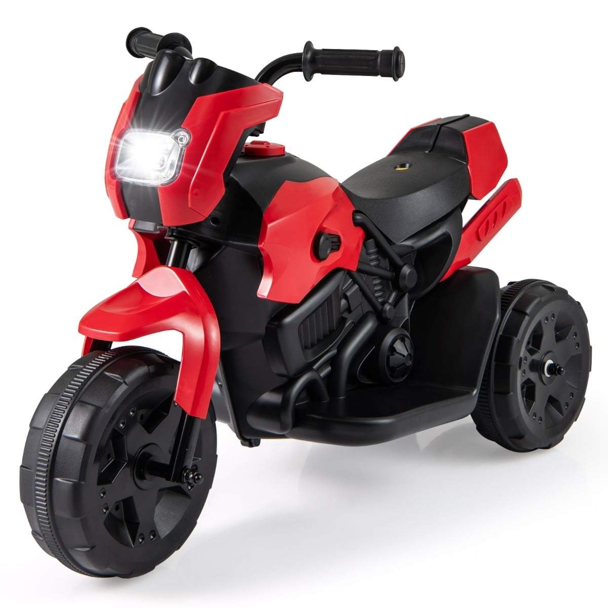 6V elektrisk trehjulet cykel til børn – LED-lys, sikker kørsel, rød