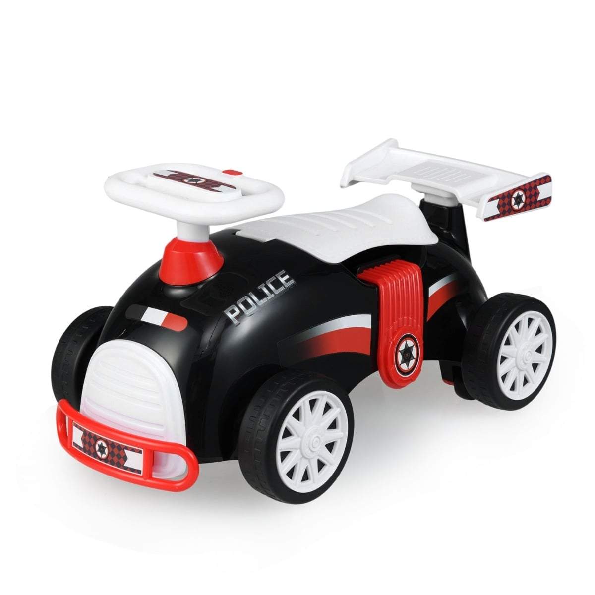 Kørebil til småbørn med musik og opbevaring – Polititema