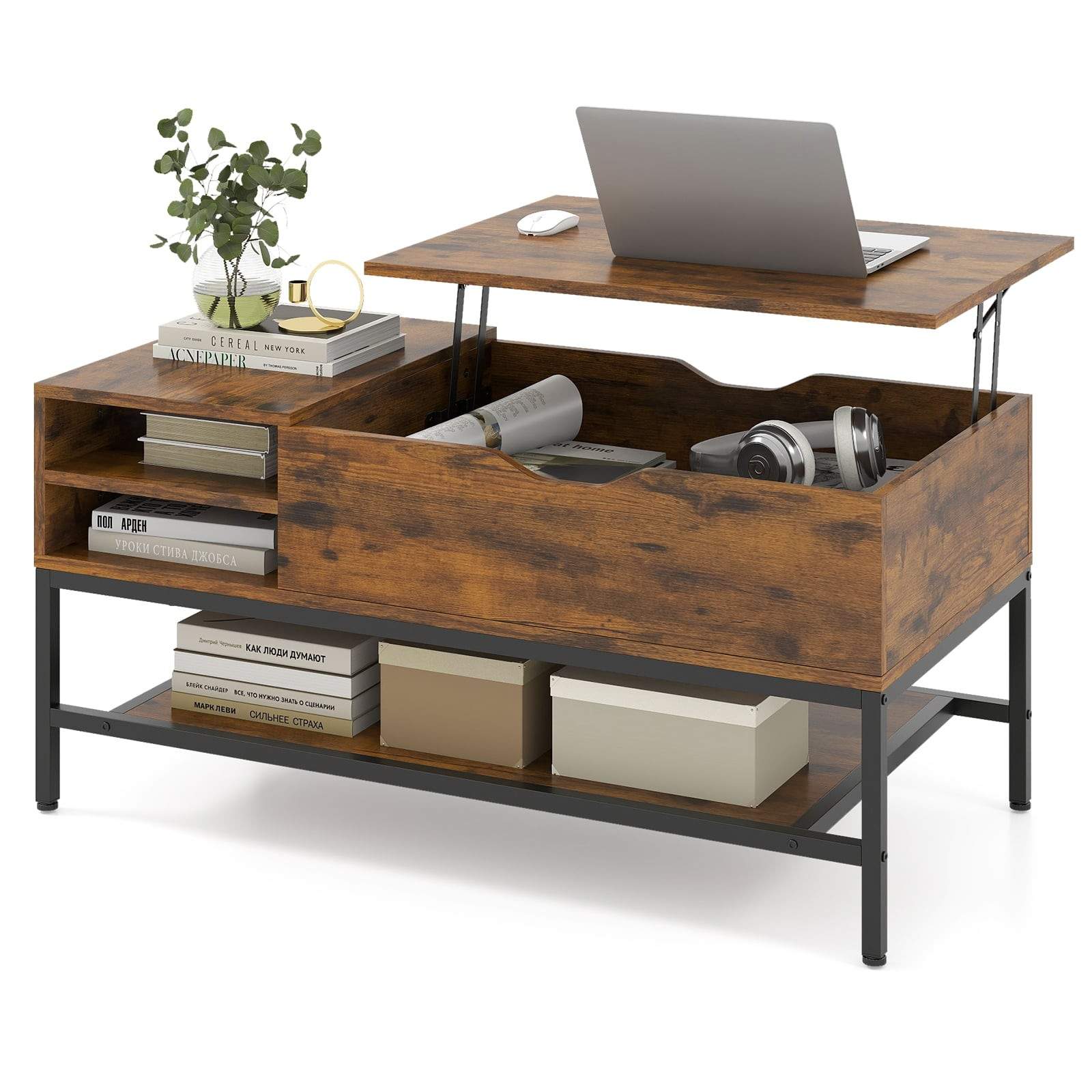 Lyftbart soffbord, justerbar höjd med dold förvaring | Hem & Hobby | Pryloteket