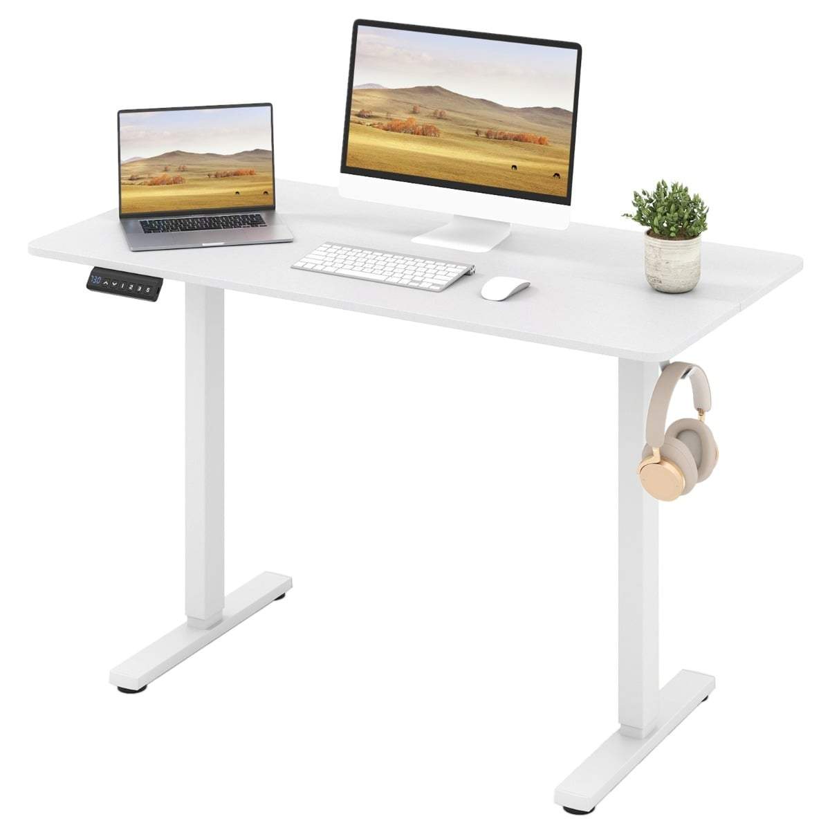 Elektrisk højdejusterbart skrivebord, 120x60 cm – Stille og ergonomisk
