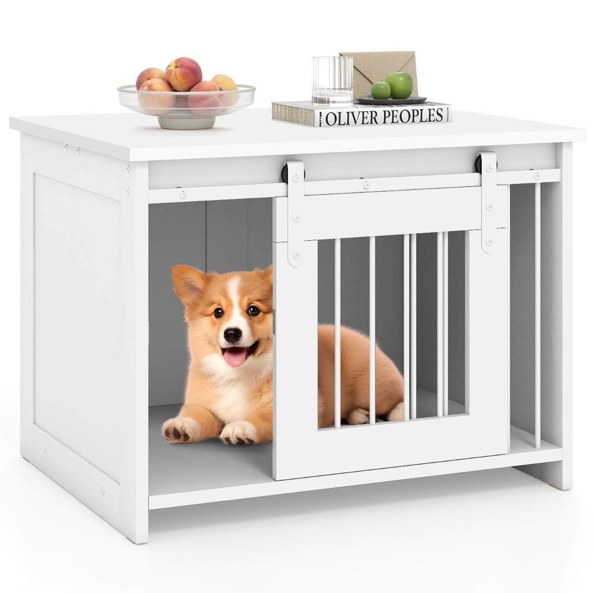 Hundbursmöbler med skjutdörr – Metall och trä, 80x60x60 cm | Hem & Hobby | Pryloteket