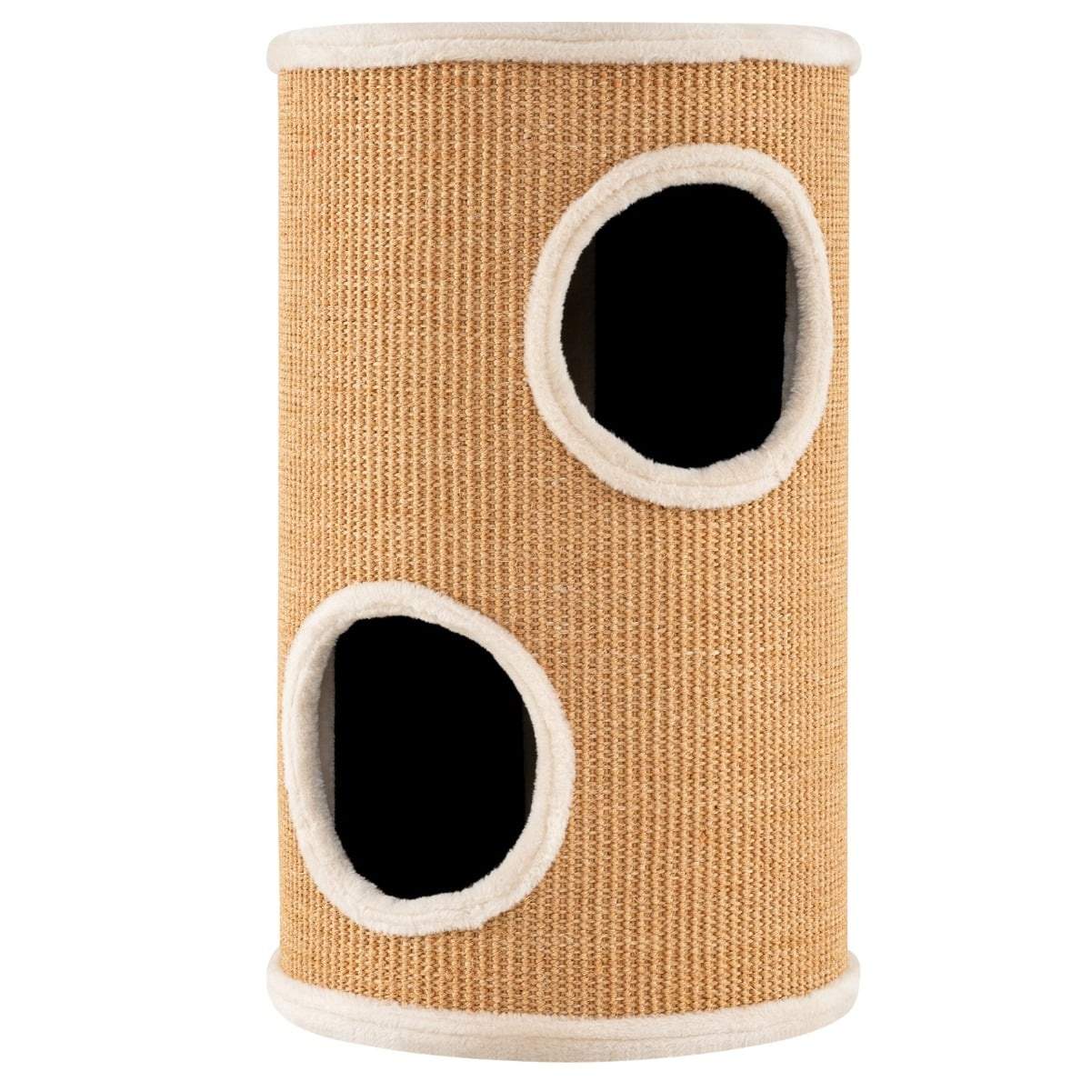 Kattetårn med sisalbræt og 3 hyggelige gemmesteder – Beige