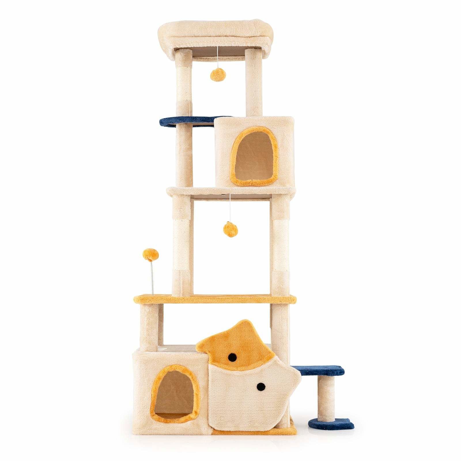 Stort klösträd med fiskmotiv – Beige, sisalstolpar | Hem & Hobby | Pryloteket