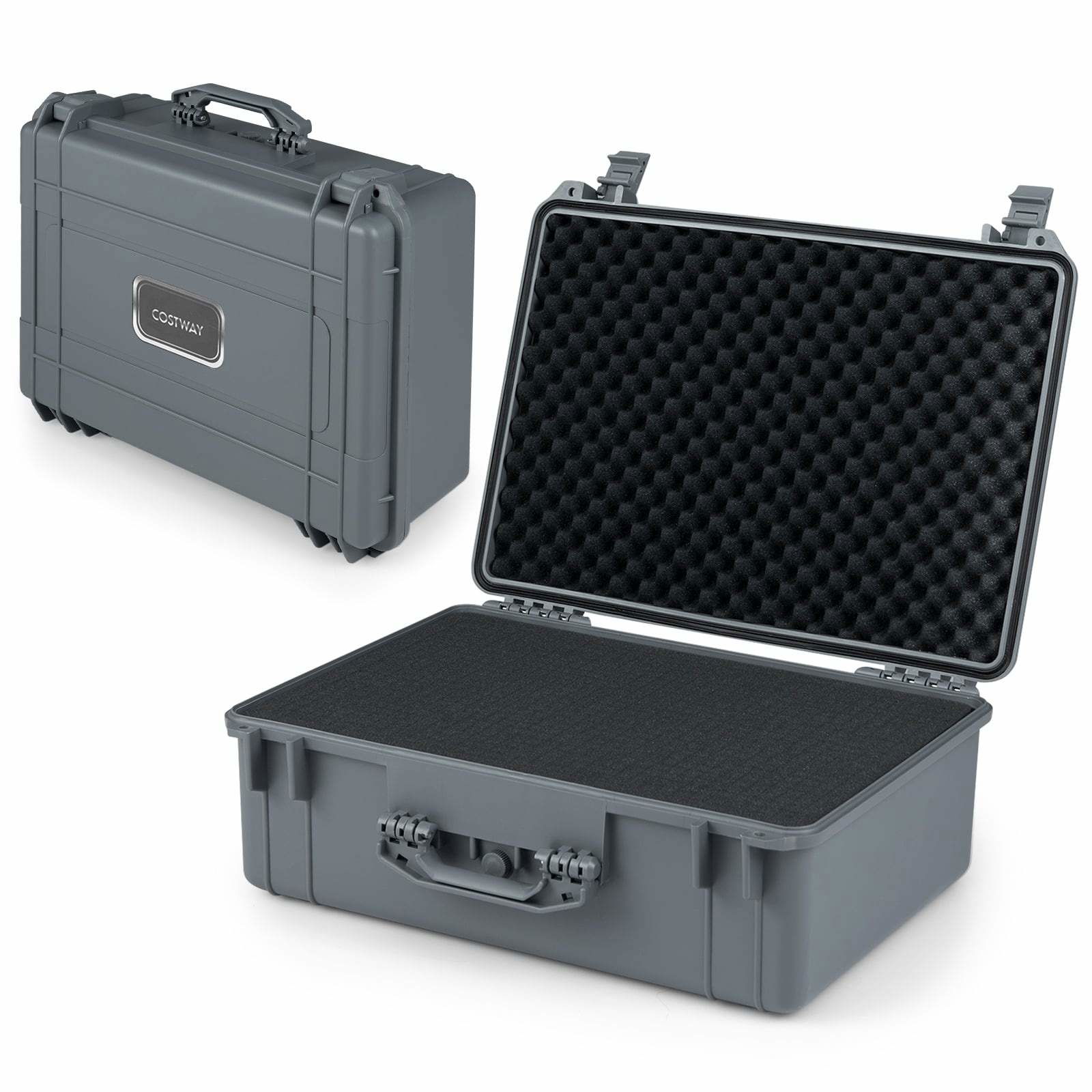 Vandtæt hård kamerataske – 22" justerbar skum, grå