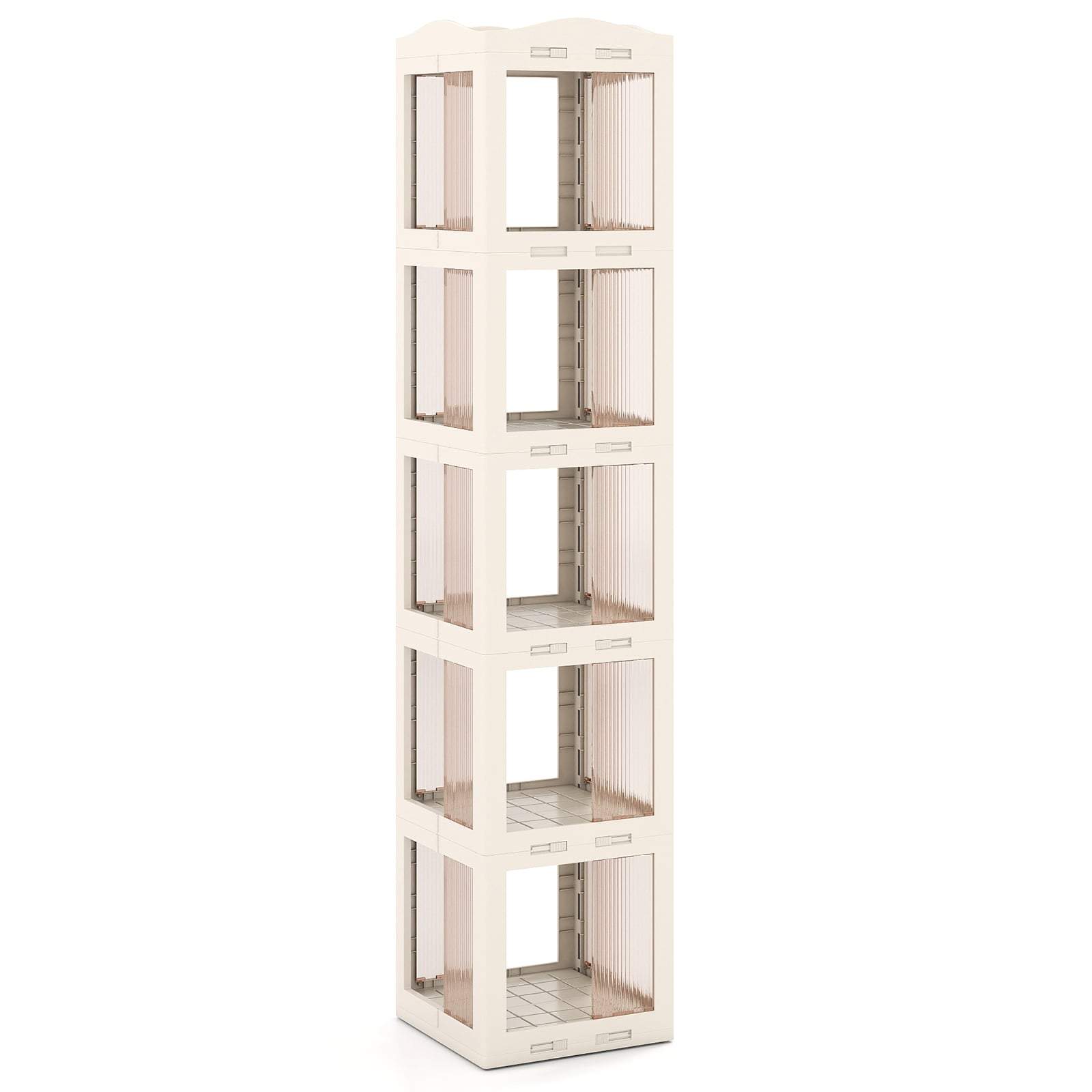 360 grader roterende bogreol – foldbar, transparent, pladsbesparende