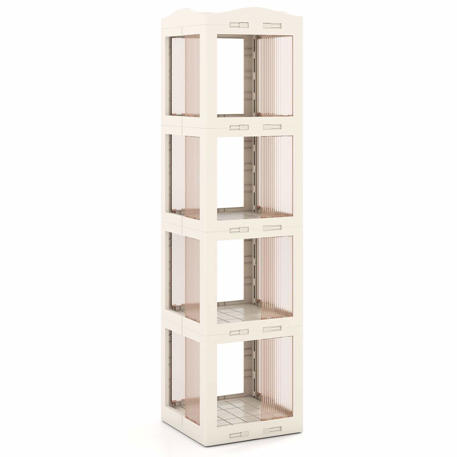 360 grader roterende bogreol – foldbar, transparent, pladsbesparende