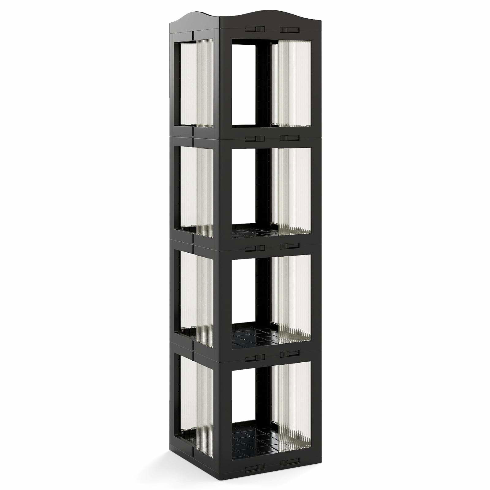 360 grader roterende bogreol – foldbar, transparent, pladsbesparende