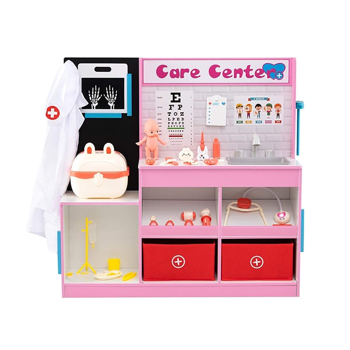 Trælægelegsæt med røntgen og EKG – lyserød