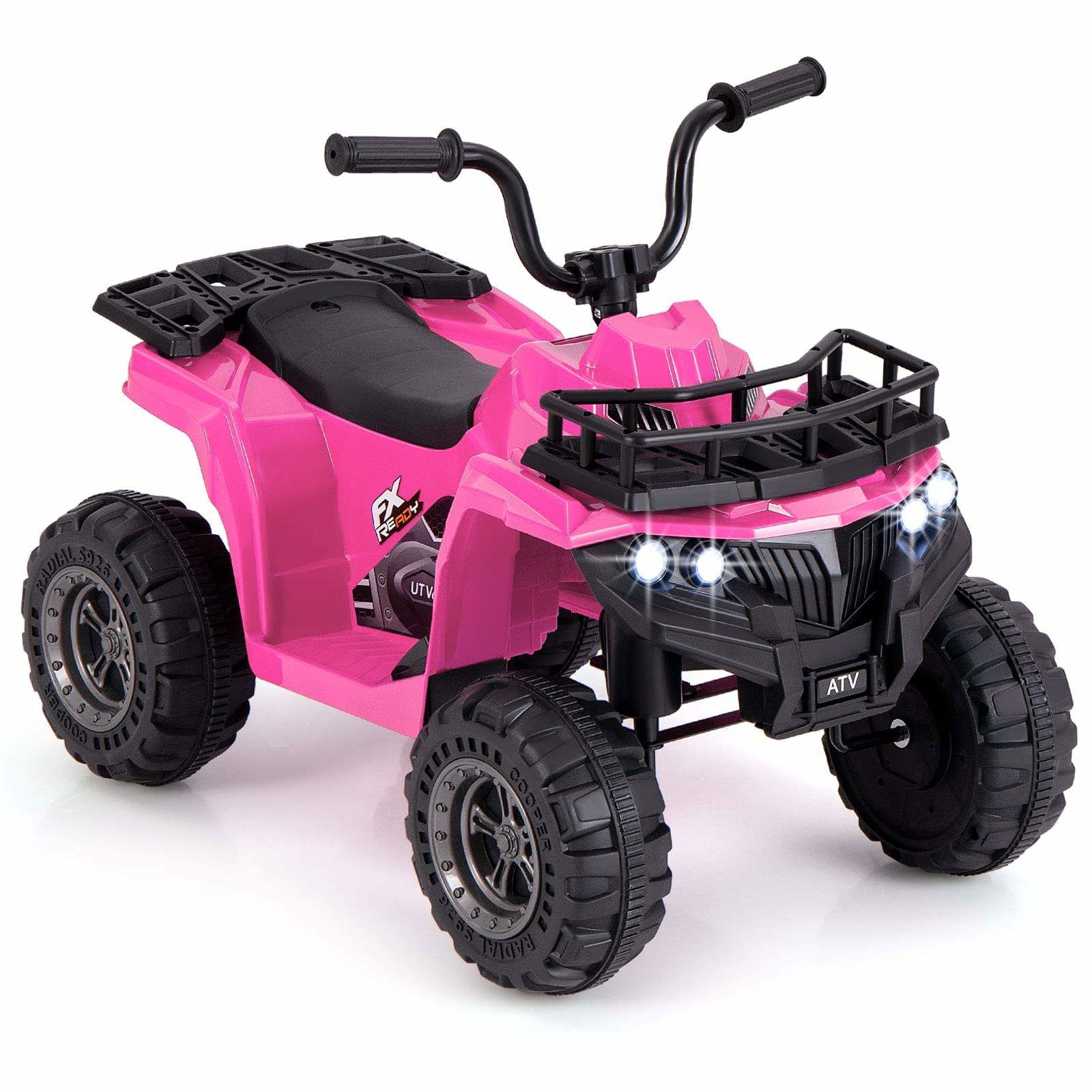 Børne elektrisk ATV – 6V, lyserød, MP3 og LED-lys