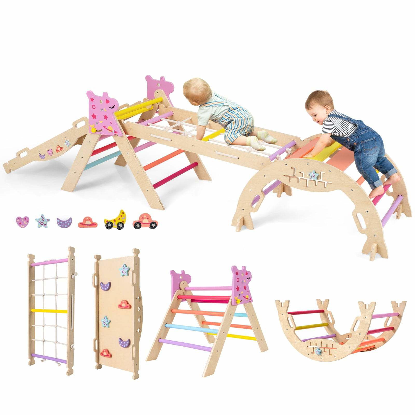 8-i-1 træ Montessori klatresæt til børn