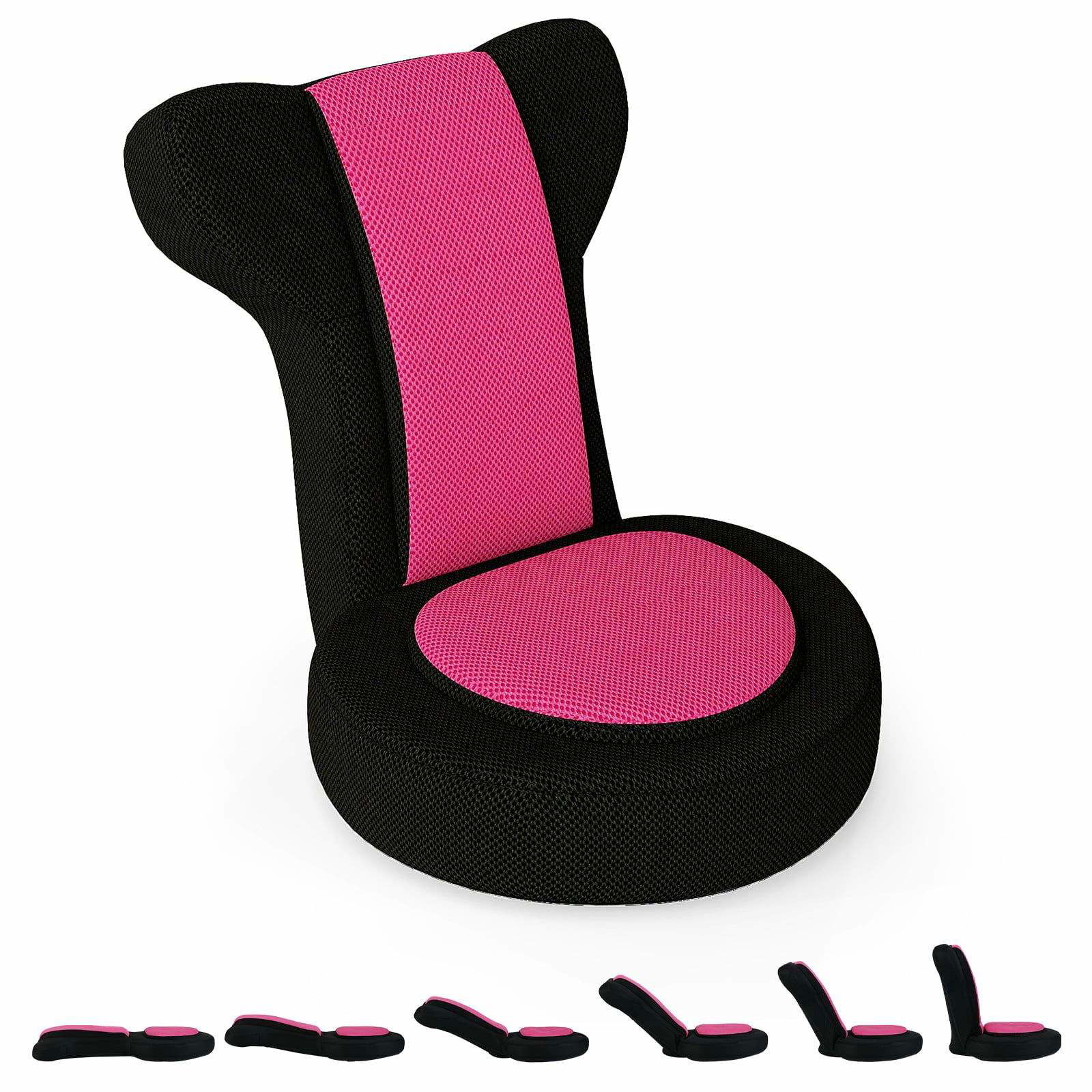 Justerbar gulvstol – Ergonomisk, åndbar, lyserød