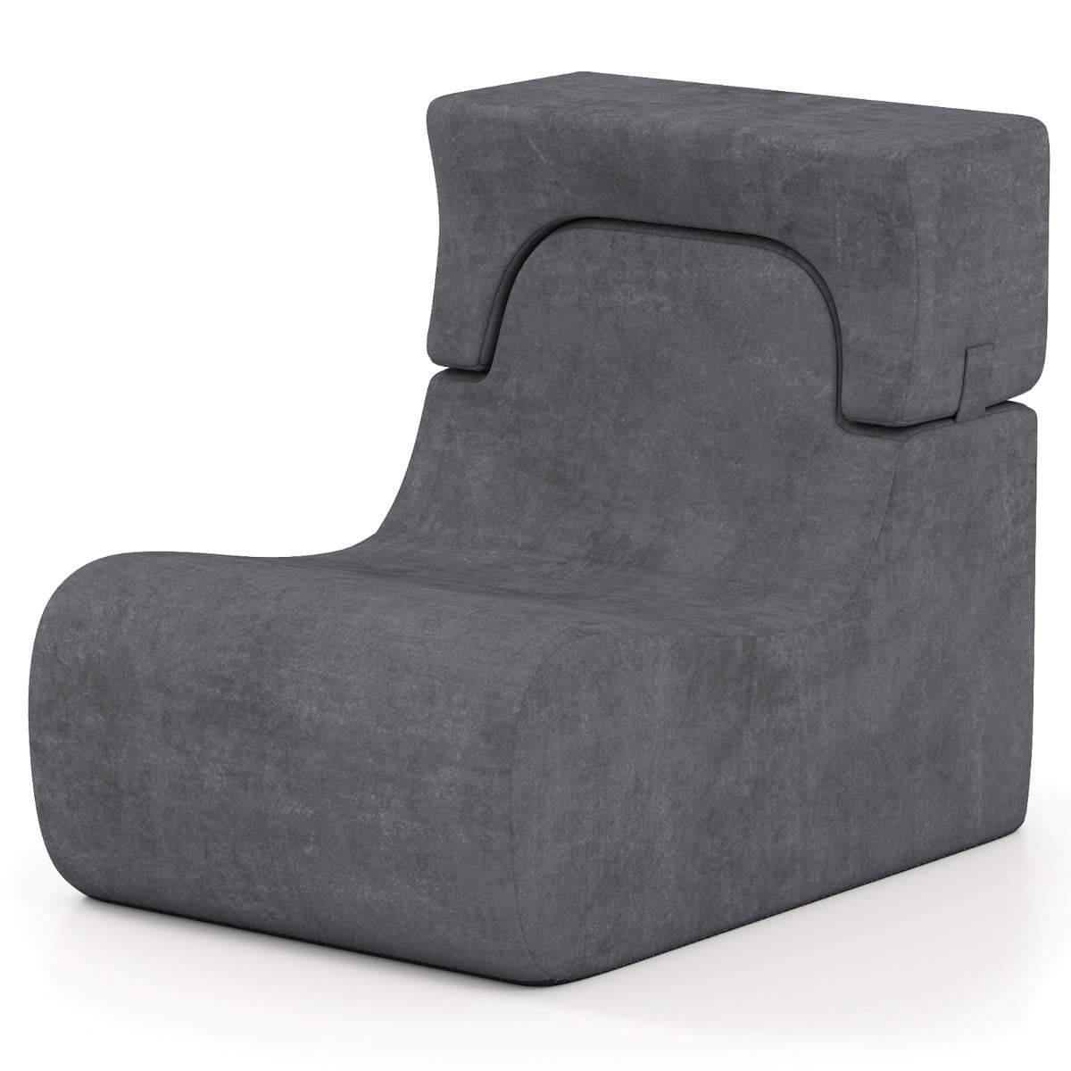 Lazy Sofa Chair til Voksne, Aftagelig Nakkestøtte, Grå