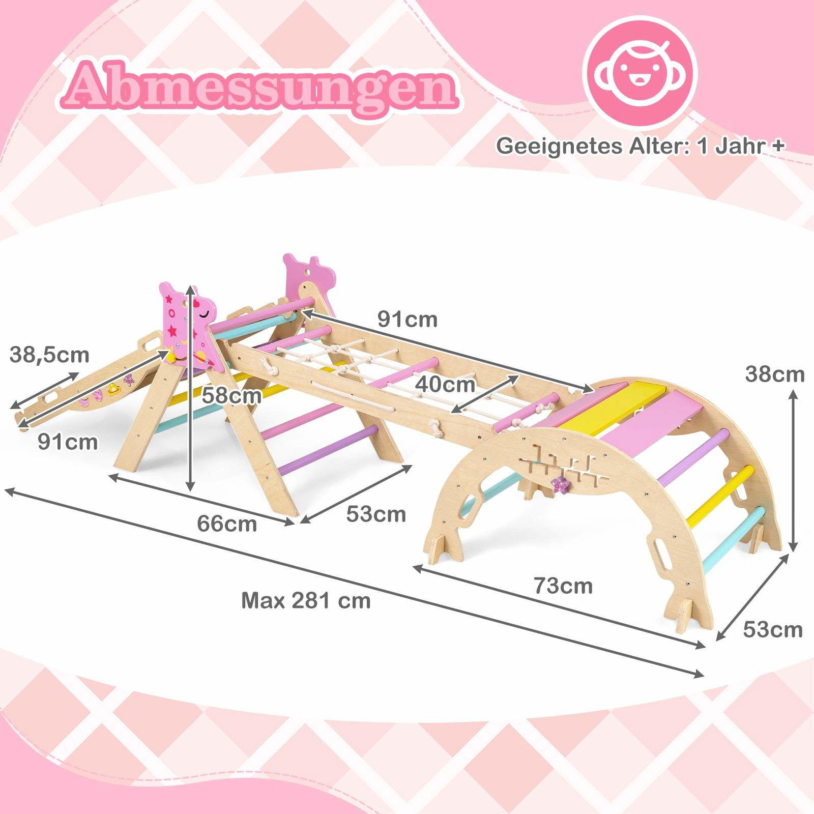 8-i-1 træklatresæt til børn – sammenklappeligt og sikkert