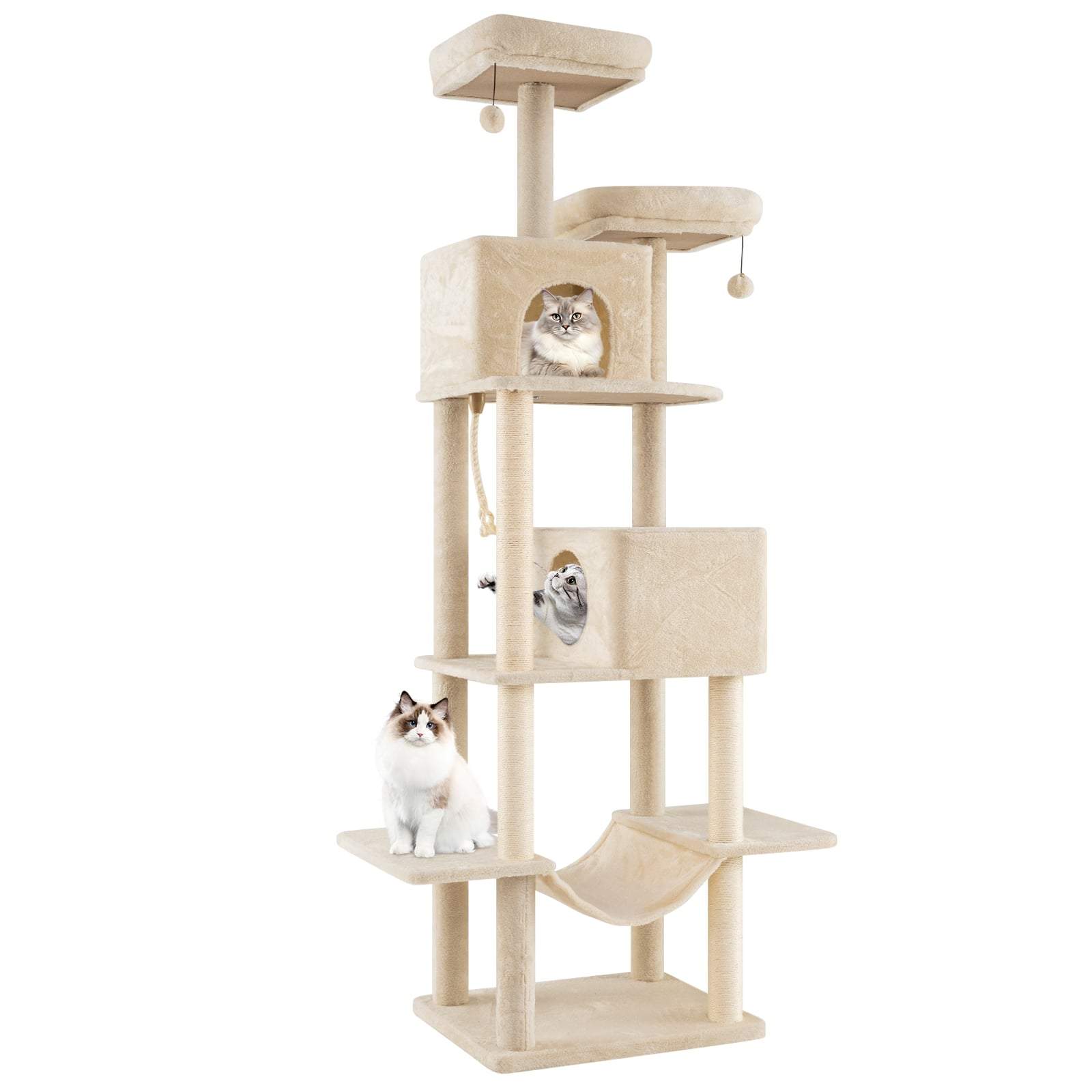 Klösträdstorn – 205 cm i flera nivåer med sisalstolpar, beige | Hem & Hobby | Pryloteket