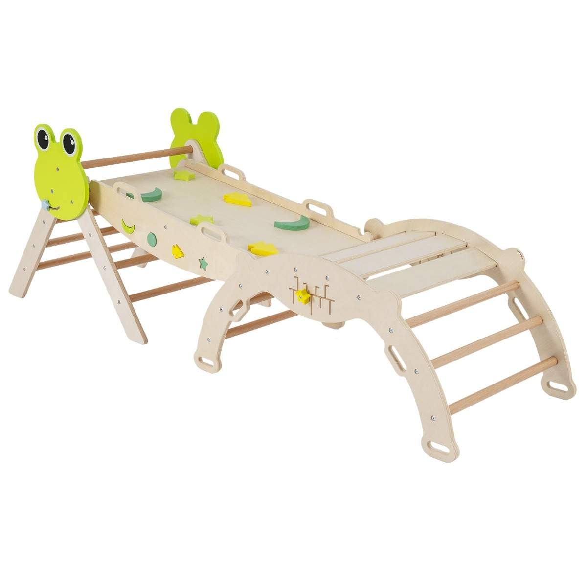 Klätterset för barn med rutschkana, båge och dubbelsidig ramp | Hem & Hobby | Pryloteket