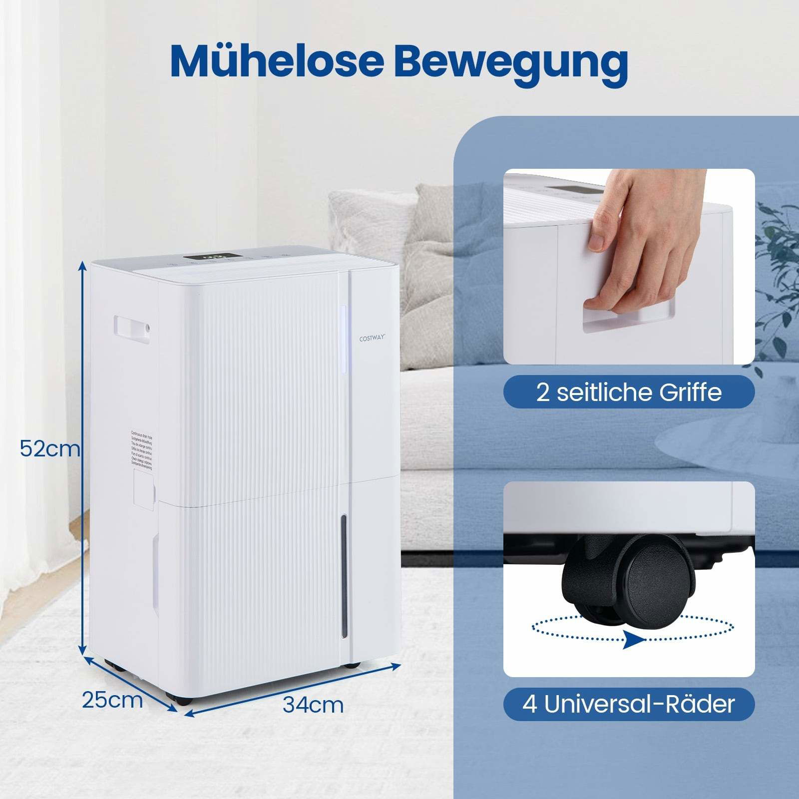 40L avfuktare – Tyst, 3 lägen, 24-timmars timer | Hem & Hobby | Pryloteket