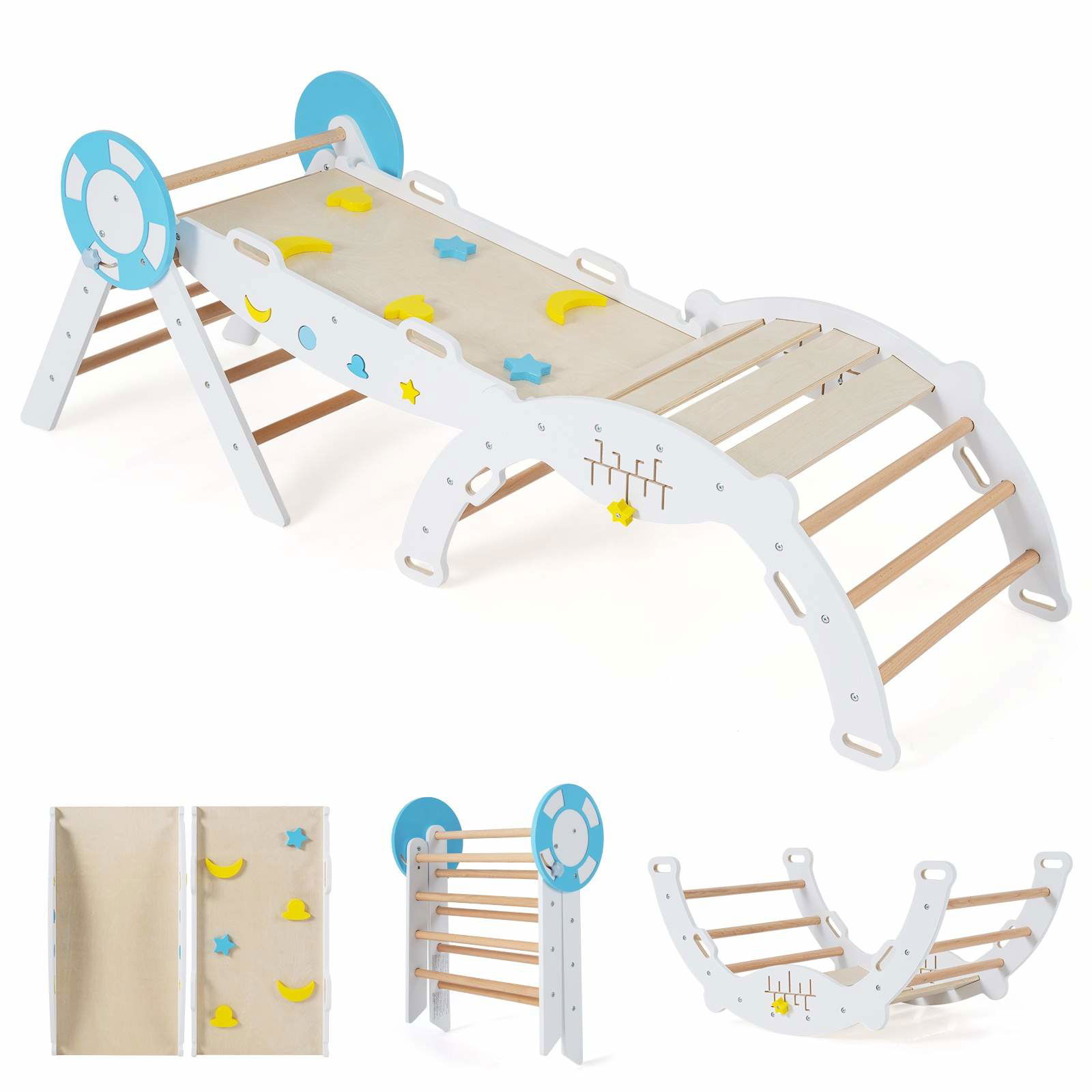 Klätterset för småbarn med rutschkana och båge – 7-i-1 lekgym | Hem & Hobby | Pryloteket