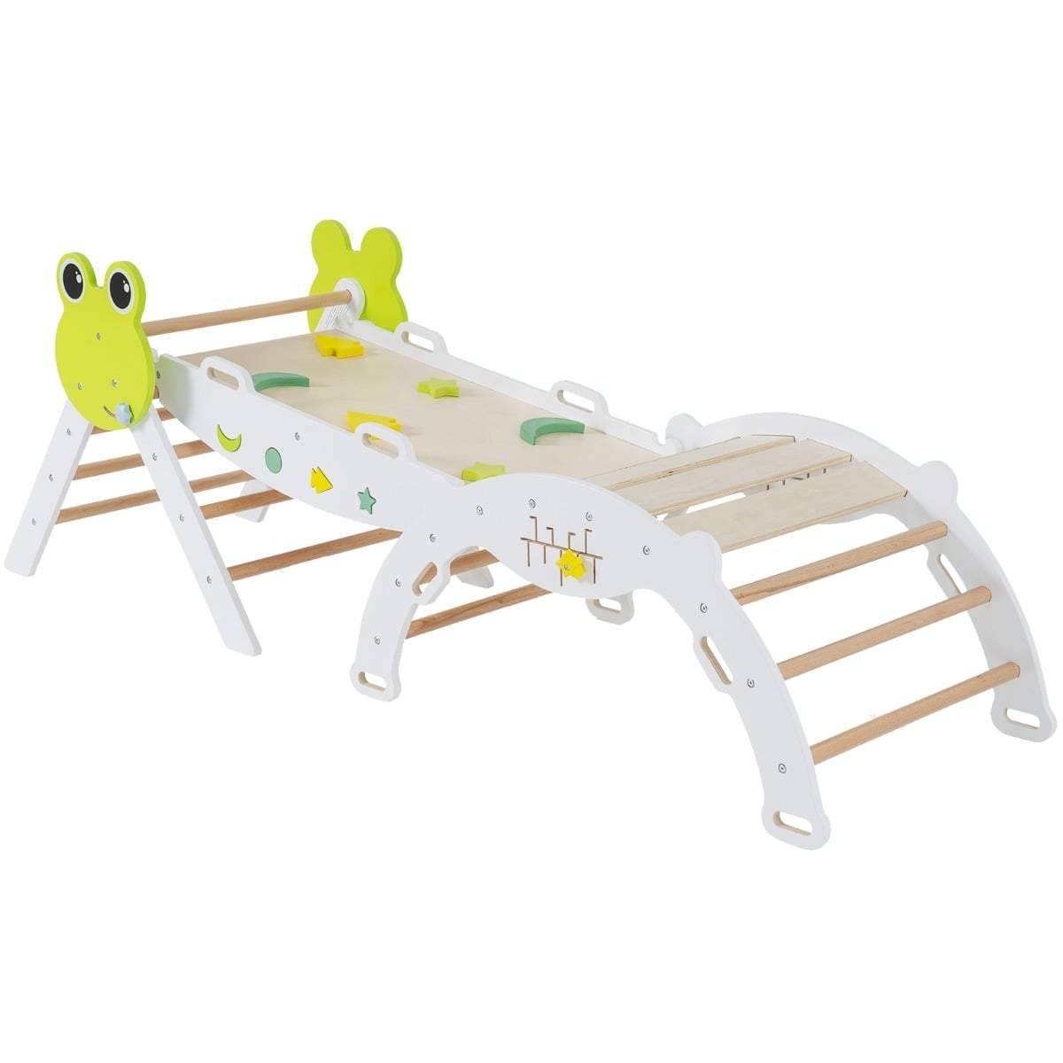 Børneklatresæt med rutsjebane og bue – 7-i-1 legegym