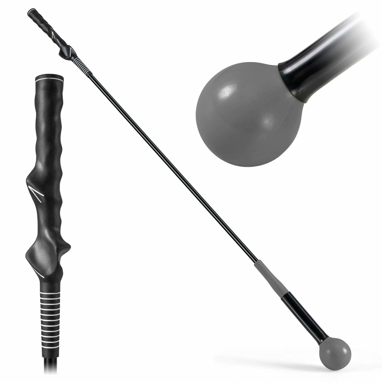 Golfsvingtræner – 120 cm vægtet hoved, glasfiberskaft