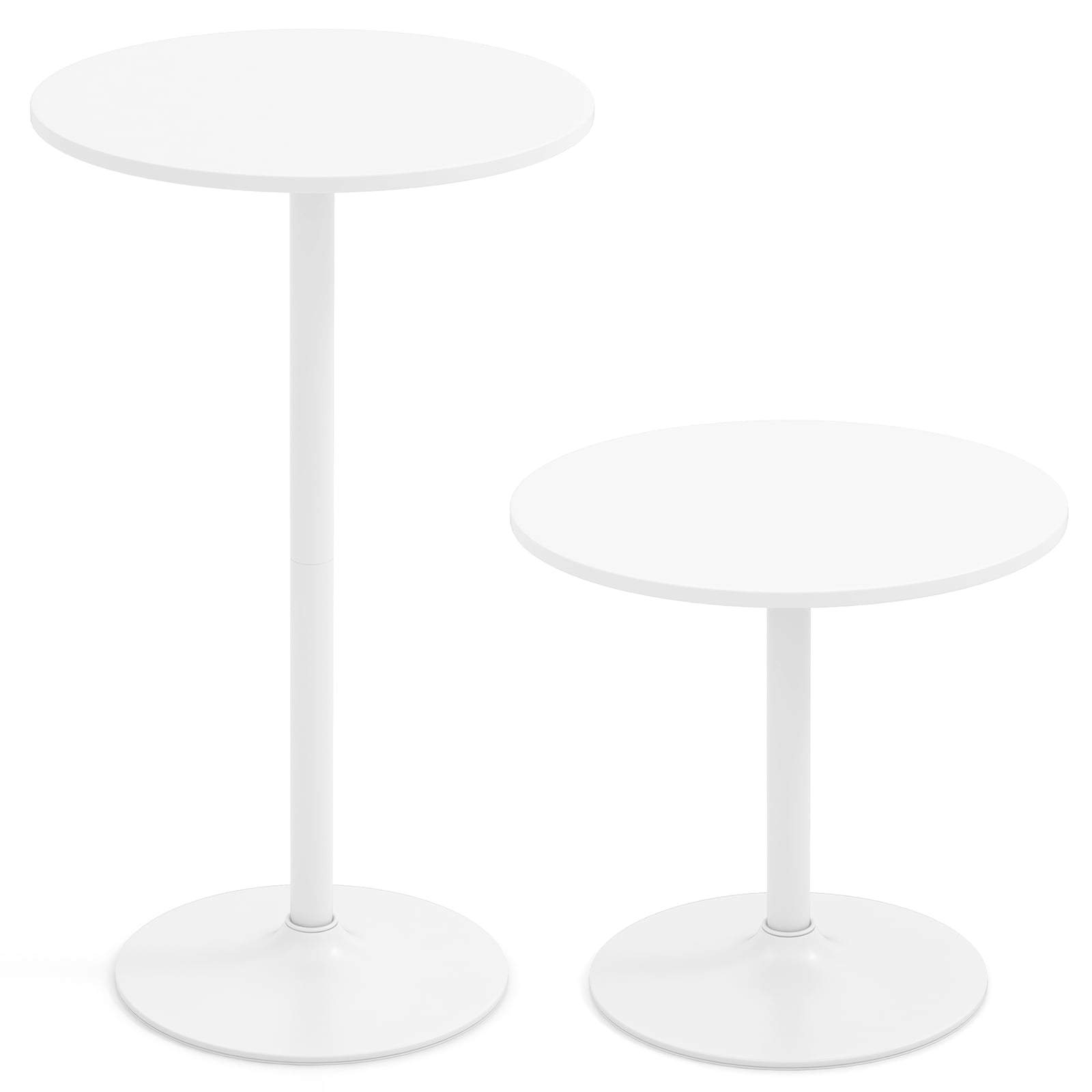 Justerbart bistrobordset – 2 höjder, 60 cm vit bordsskiva | Hem & Hobby | Pryloteket