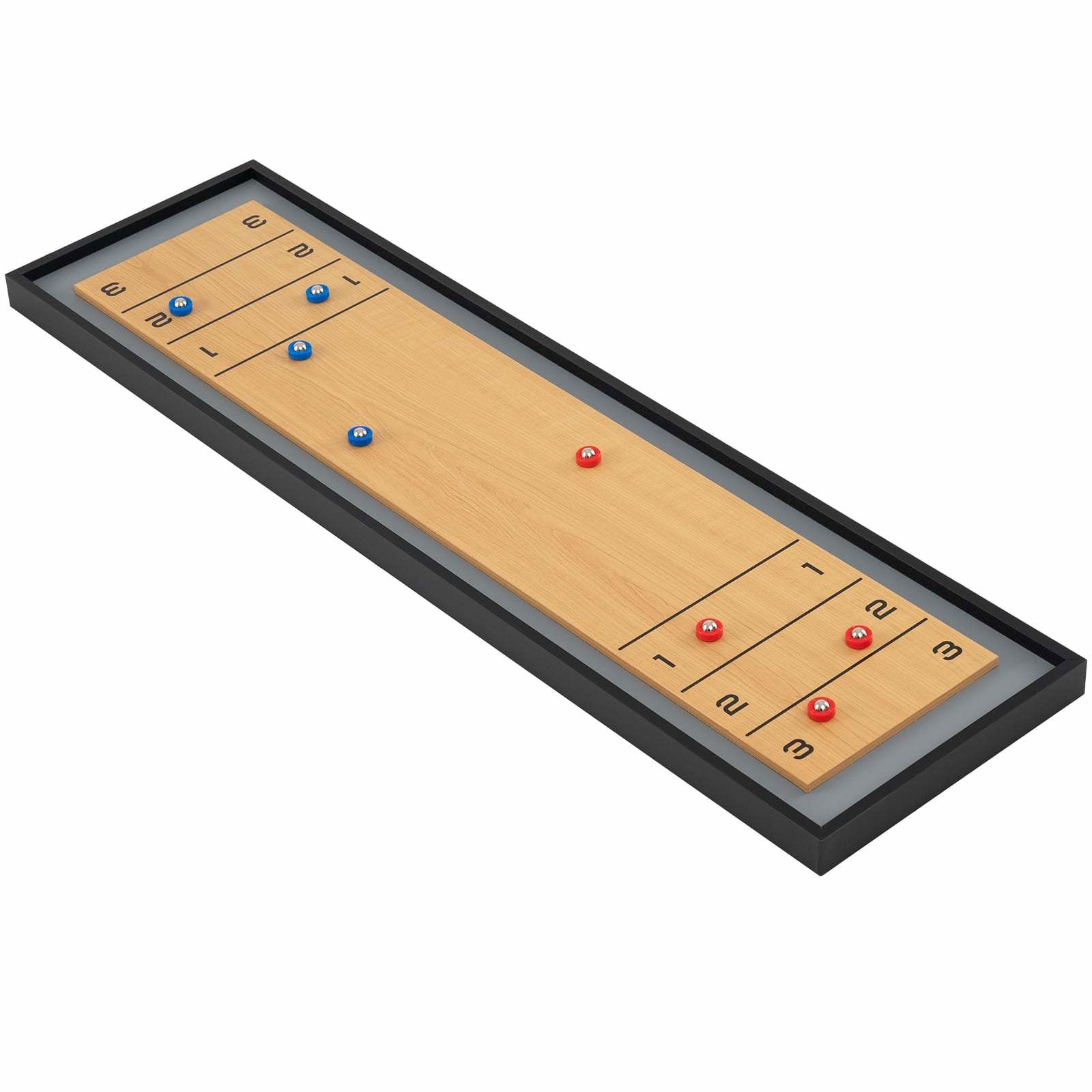 2-i-1 shuffleboard- og curlingsæt – bærbart, 114 cm
