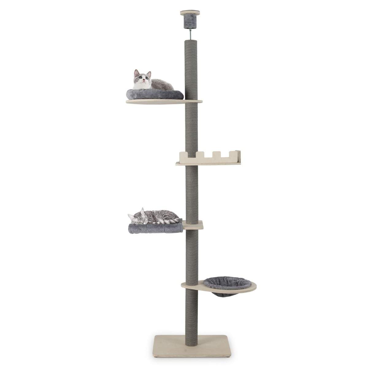 Lofthøjt kradsetræ, justerbart legetårn med 5 niveauer
