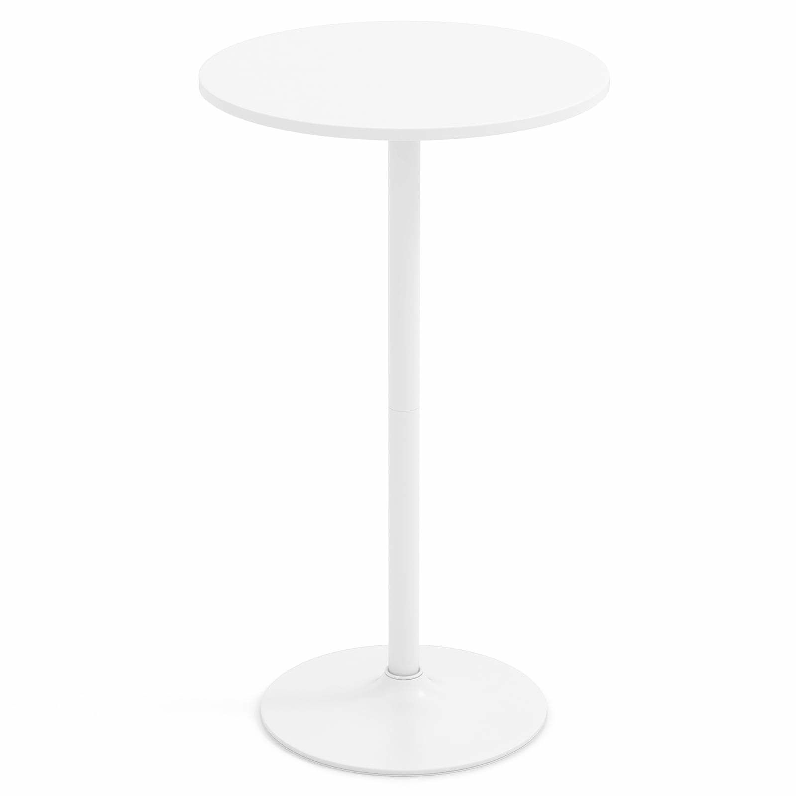 Justerbart bistrobord – 2 højder, 60 cm rund top, hvid