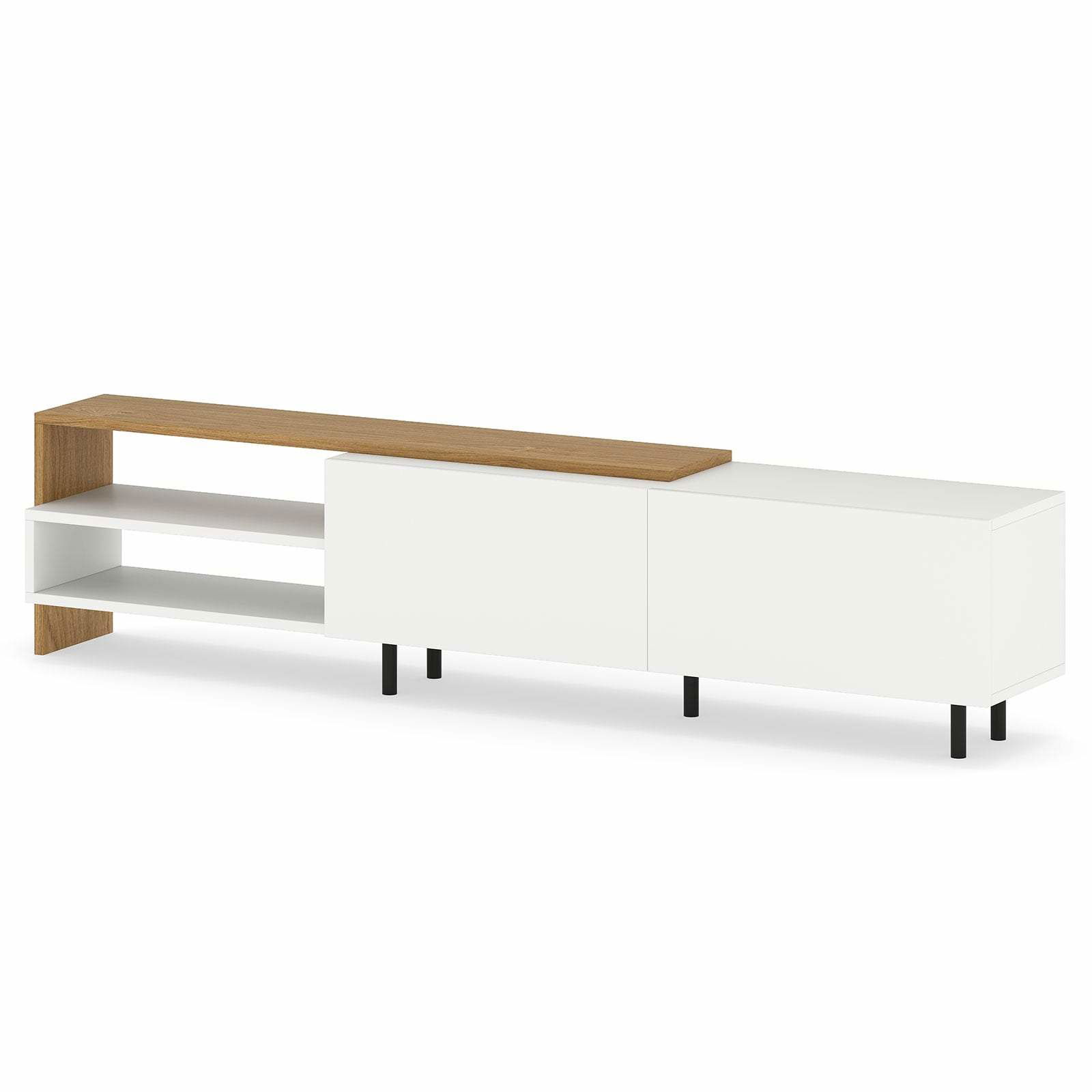 TV-stativ til 80-tommer TV med opbevaring og metalben