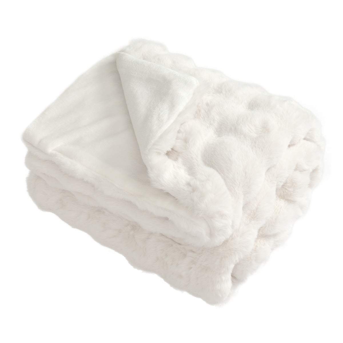 Filt i fuskpäls – plysch, dubbel textur, 178x203 cm | Hem & Hobby | Pryloteket