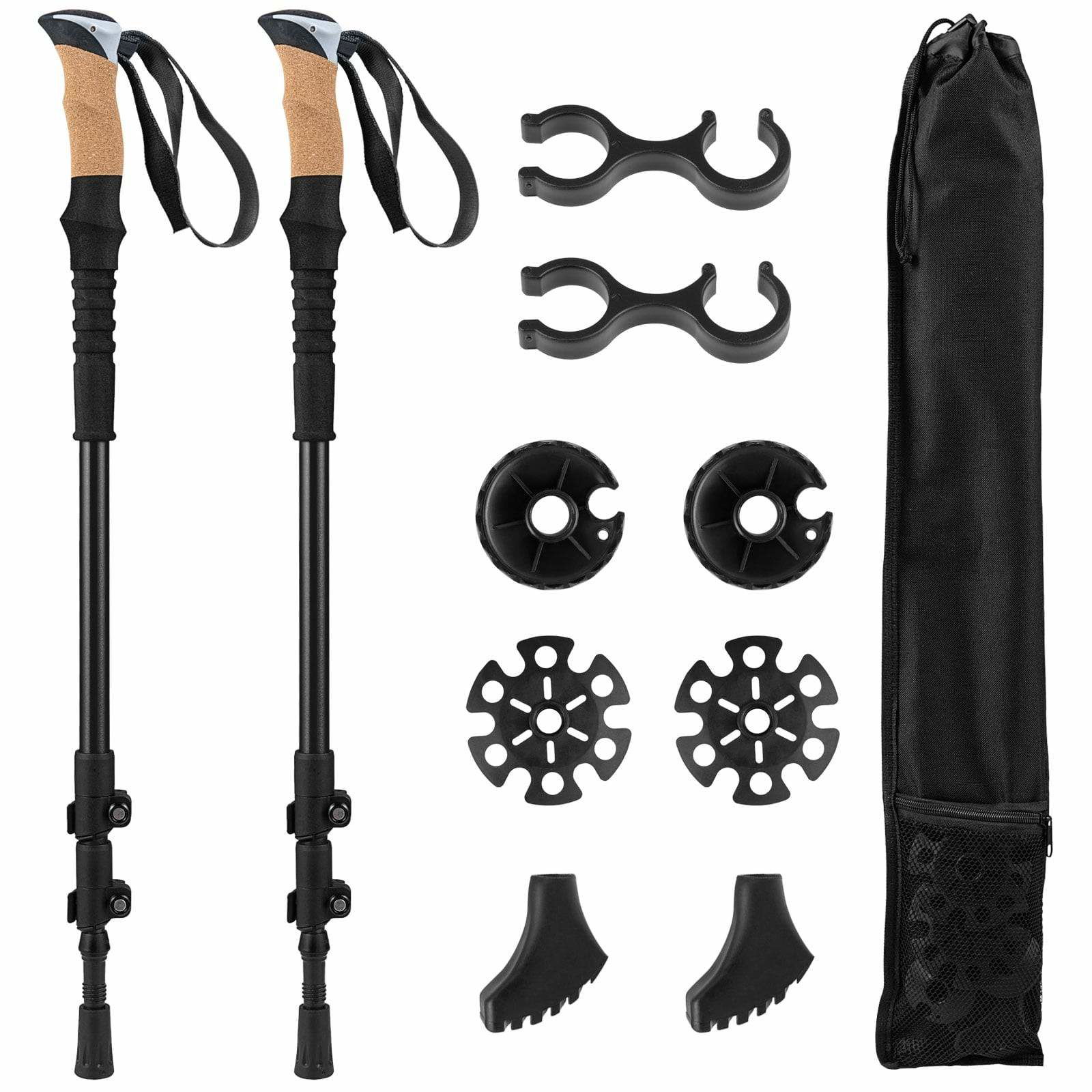 Ultralette vandrestave i aluminium med korkgreb