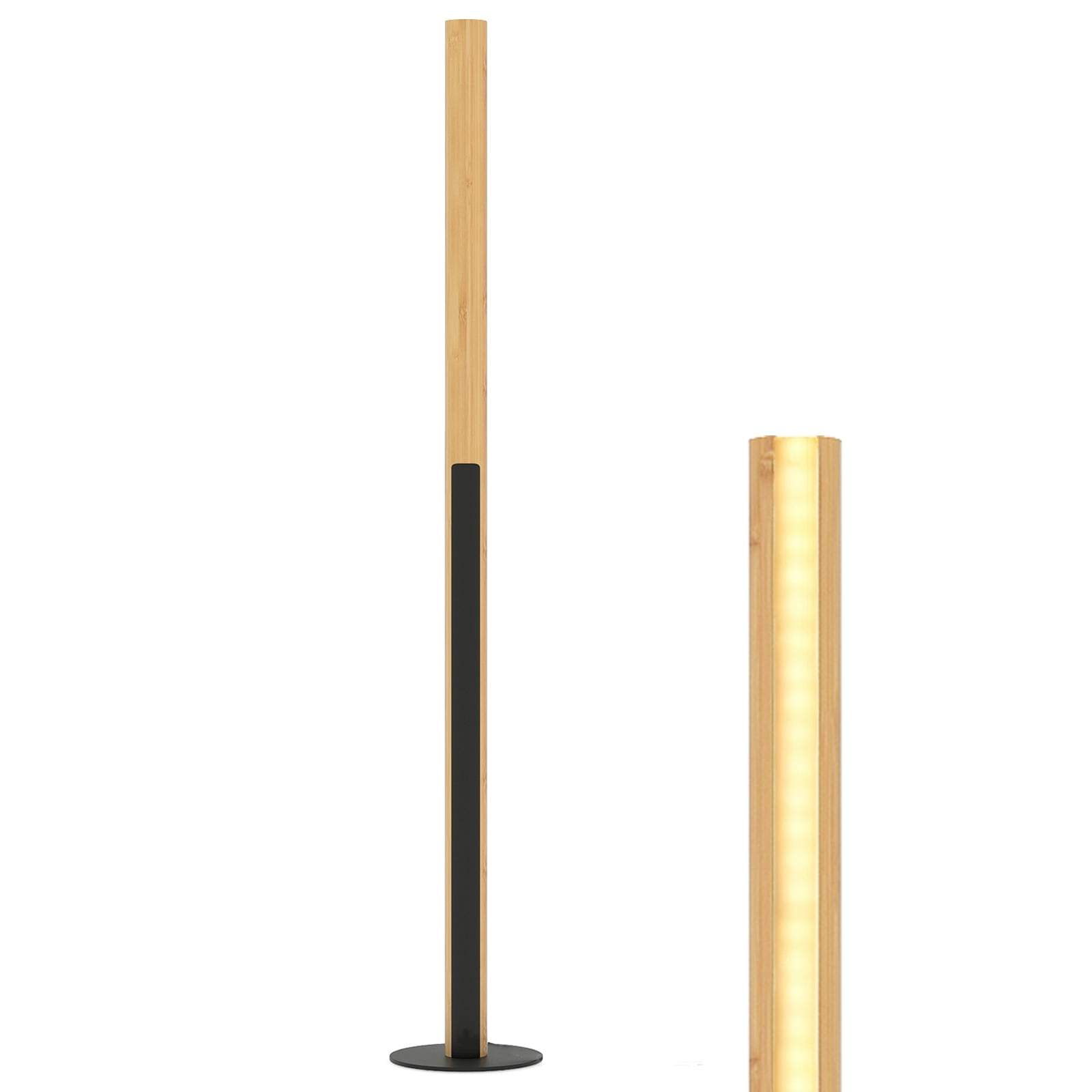 Bambu LED-golvlampa – Dimbar, Fotströmbrytare, 122 cm | Hem & Hobby | Pryloteket