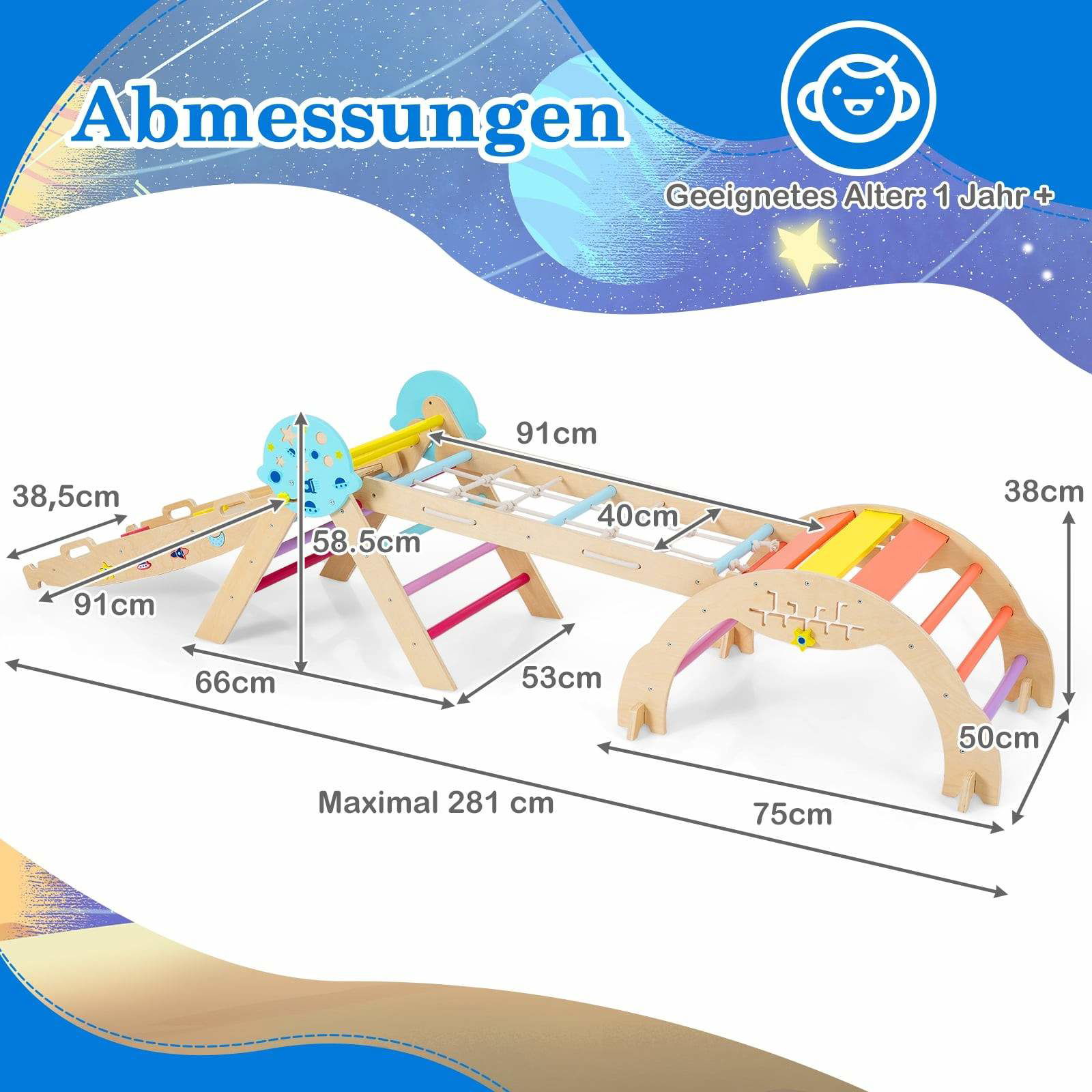 9-i-1 Montessori klätterset med rutschkana och tunnel | Hem & Hobby | Pryloteket
