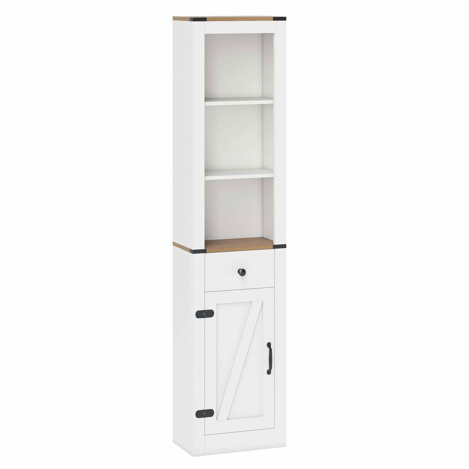 Højt badeværelsesskab med justerbar hylde – hvid