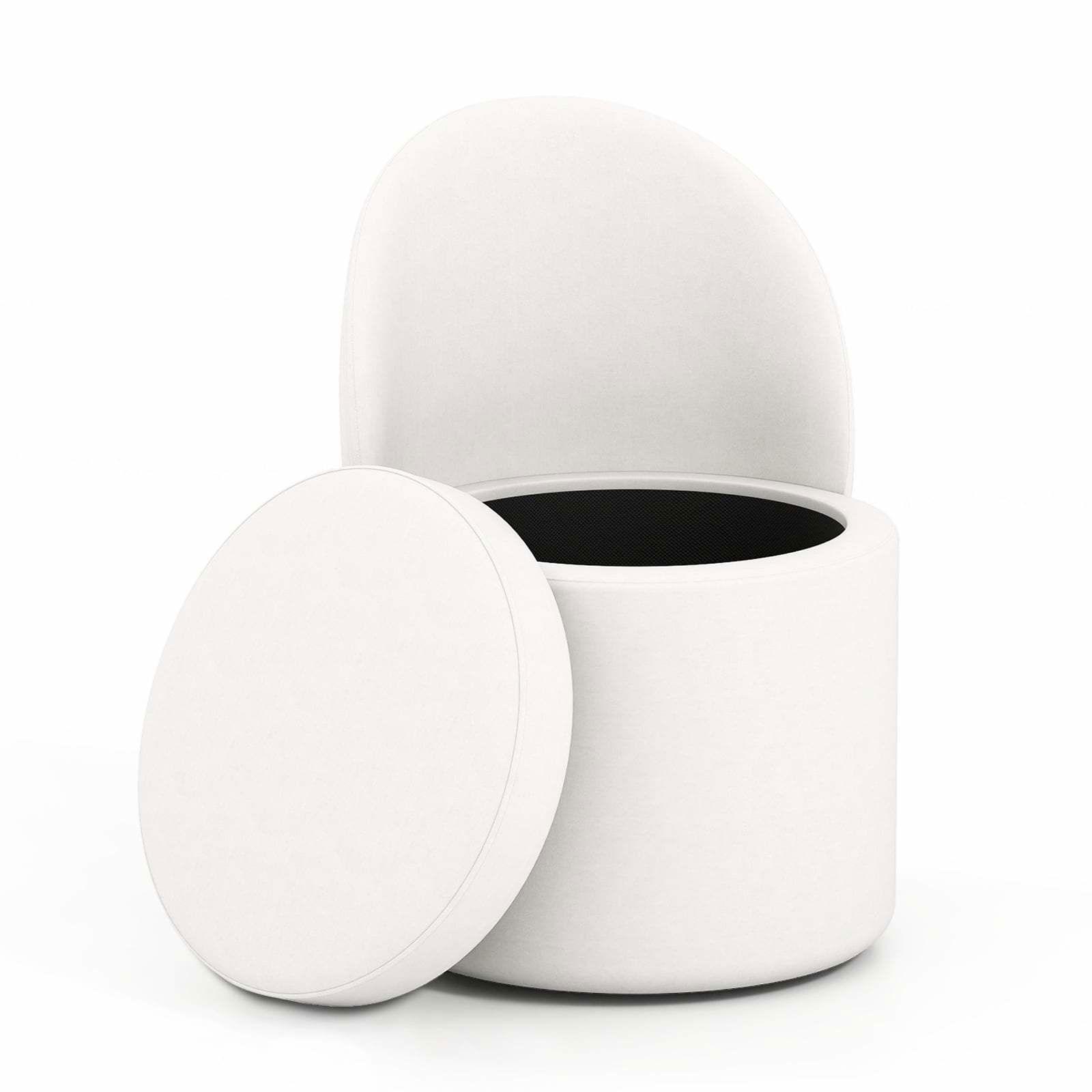 38L opbevaringsfodbold med ryglæn – fløjlsæde, 150kg kapacitet