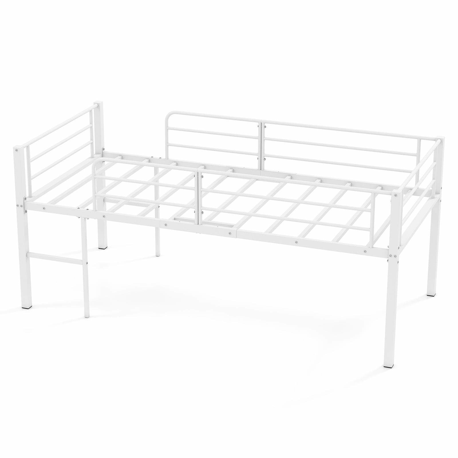 Lav lofts metalsengramme med sikkerhedsgelændere og 2 stiger