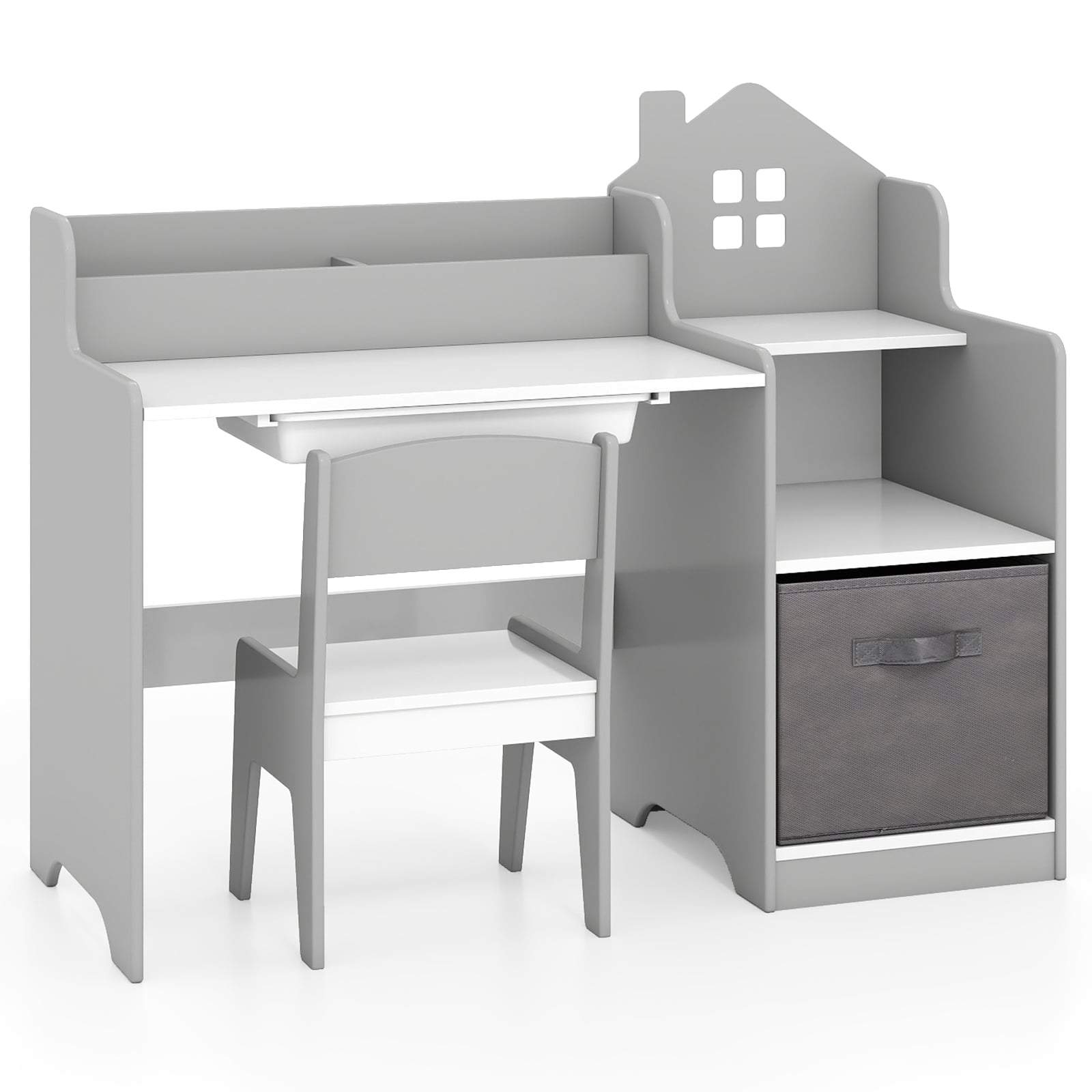 Børne skrivebord og stolesæt – Opbevaring, ergonomisk, sikkert design