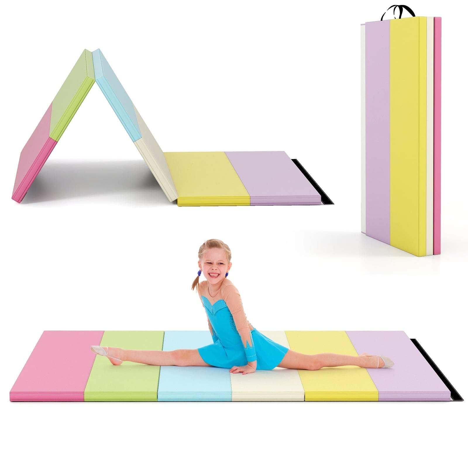 Sammenklappelig gymnastikmåtte med håndtag – 180 x 120 cm