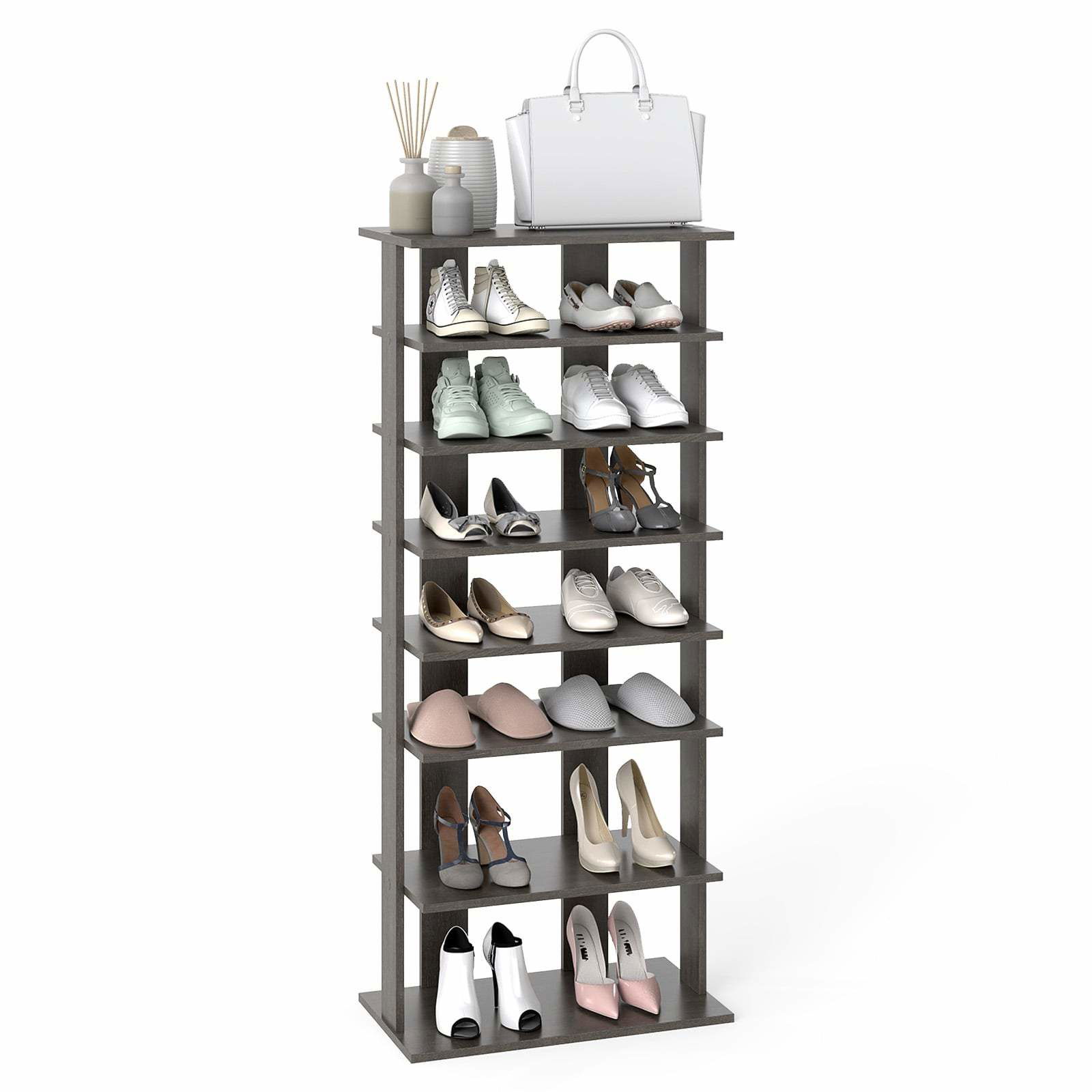Justerbar skohylde med 7 niveauer – Pladsbesparende, Grå