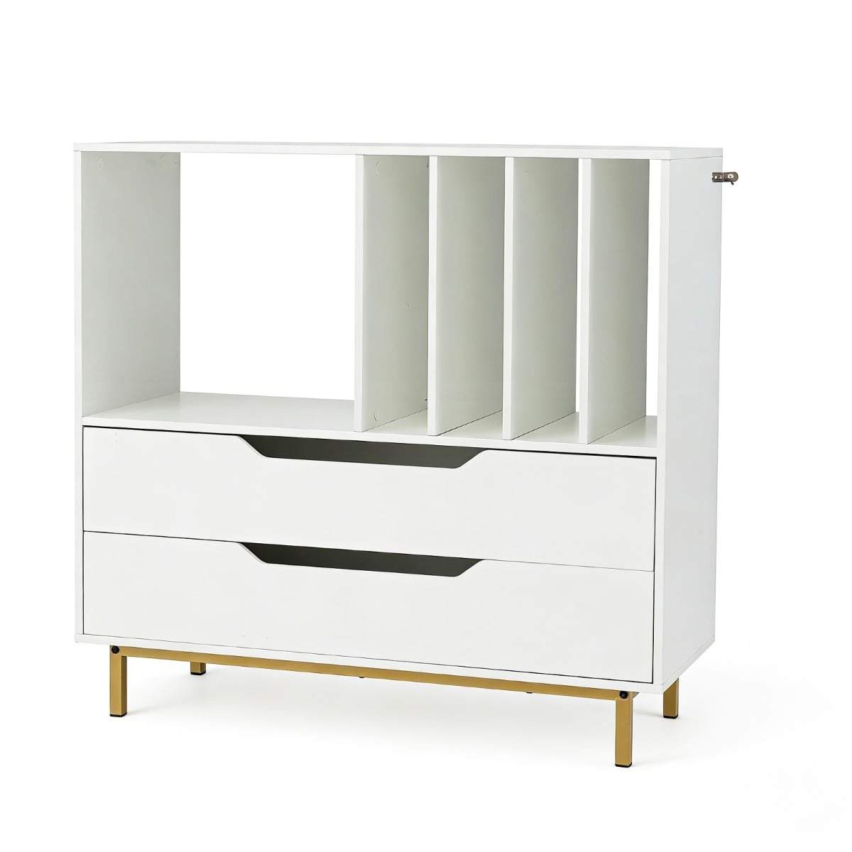 Skivspelare med 4 vinylfack och 2 lådor – Vit | Hem & Hobby | Pryloteket