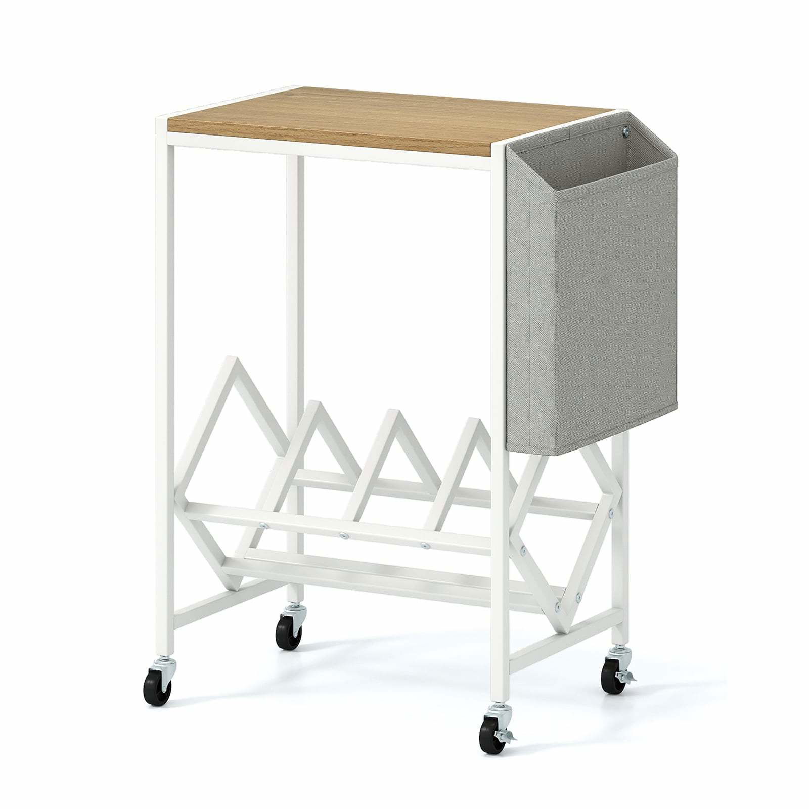 Rullande skivspelare med vinylförvaring och tidskriftsställ | Hem & Hobby | Pryloteket