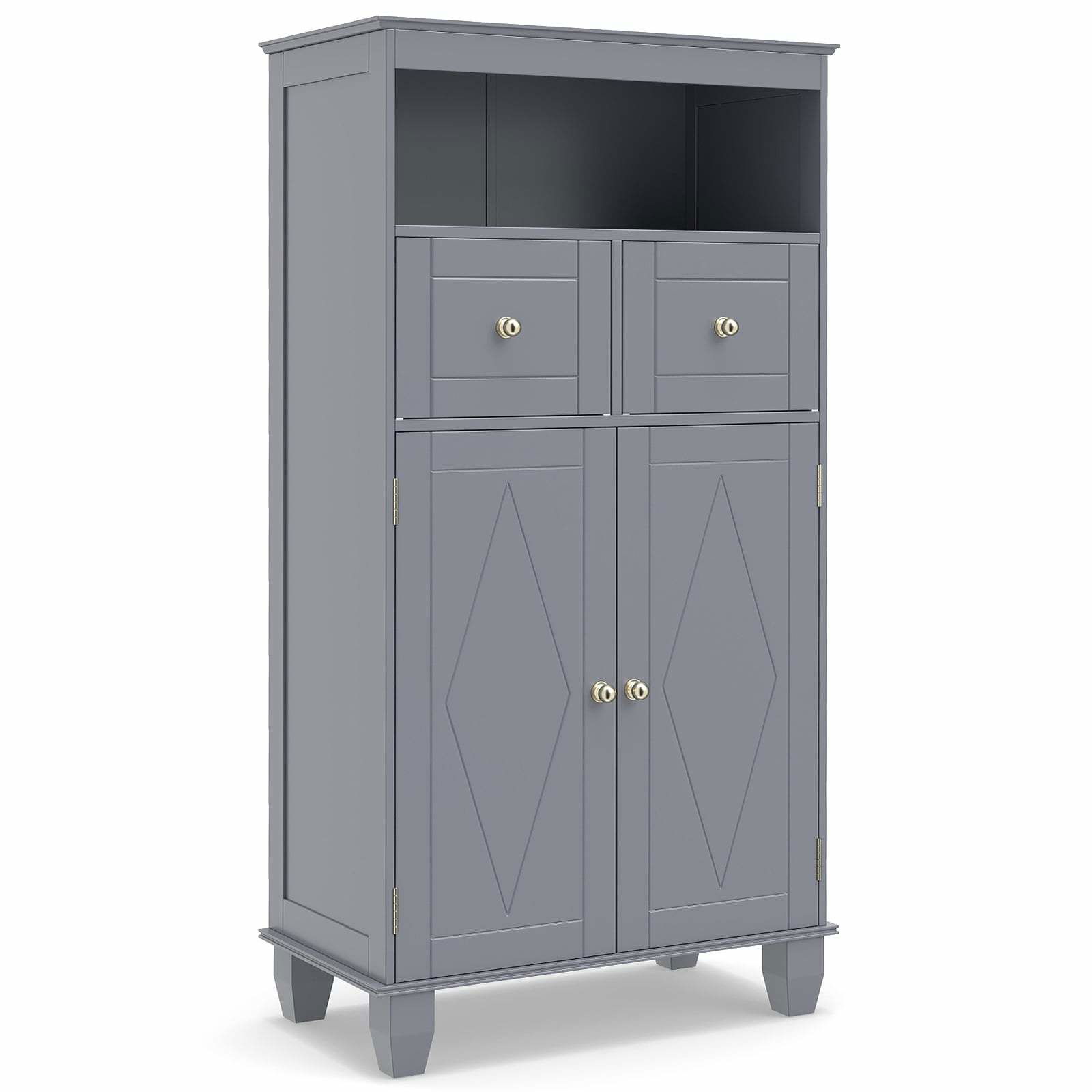 Badrumsförvaringsskåp – Fristående, Justerbara Hyllor, Grå | Hem & Hobby | Pryloteket